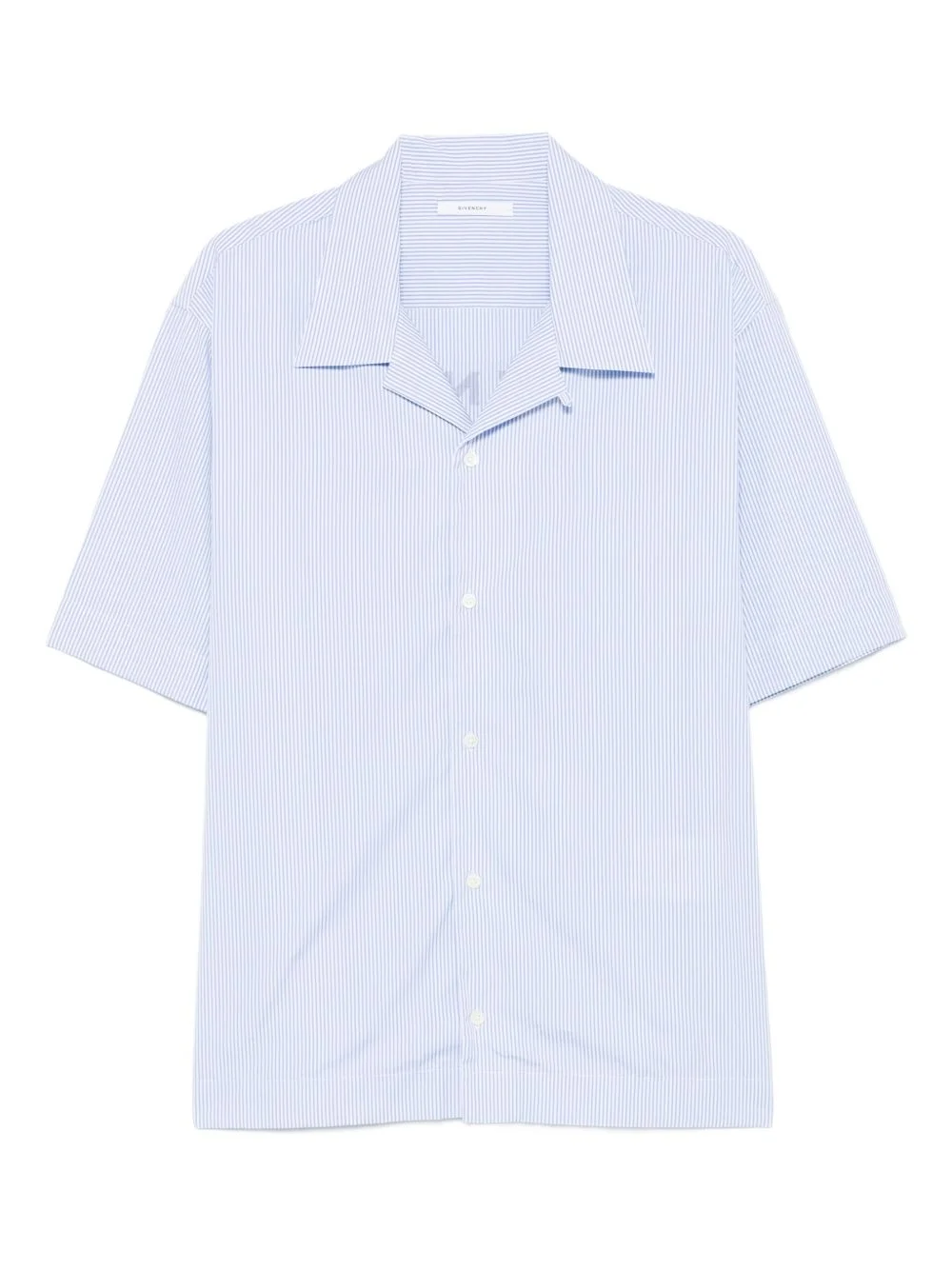 COTTON PINSTRIPE BOWLING SHIRT - 1