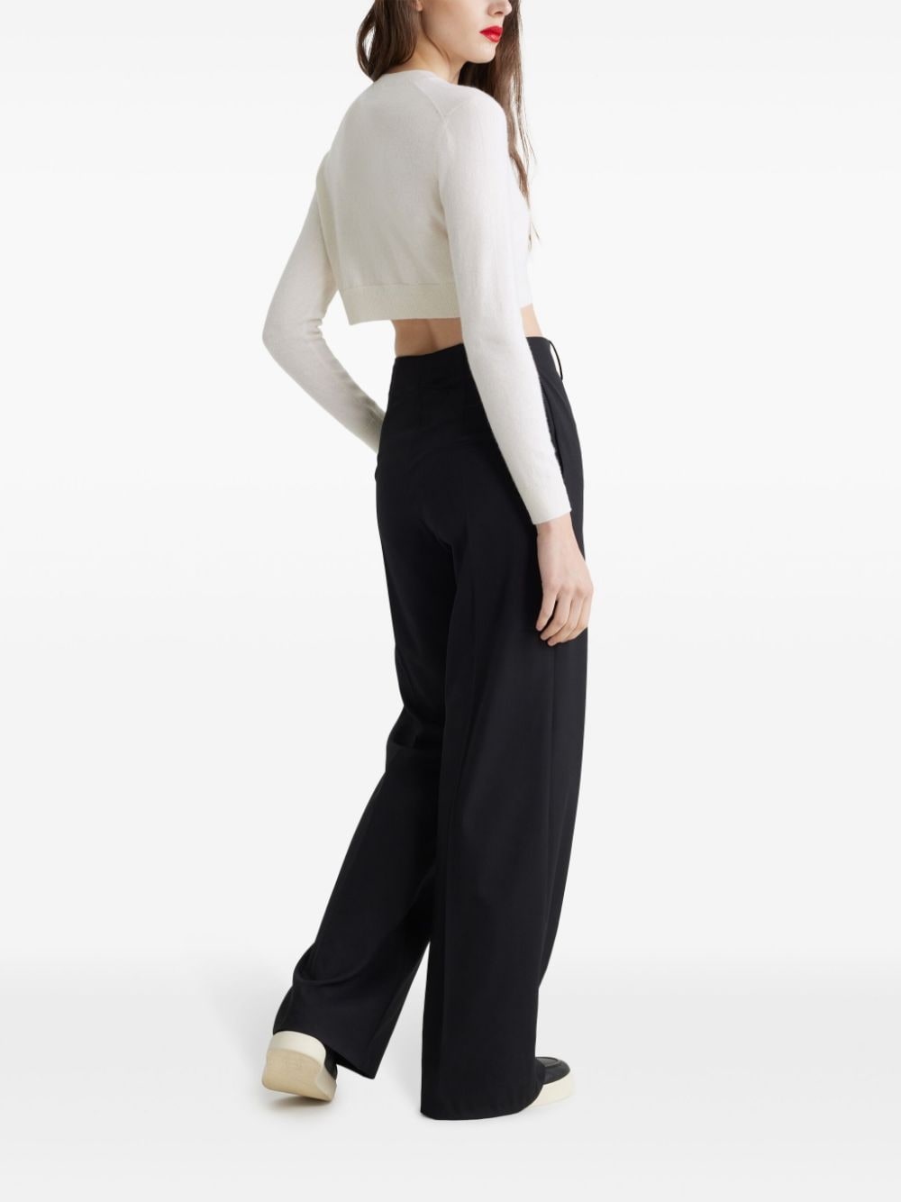 wool cropped sweater - 3