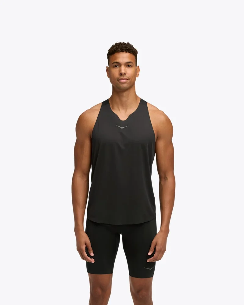 Men's Race Day Singlet Top in Black - 1
