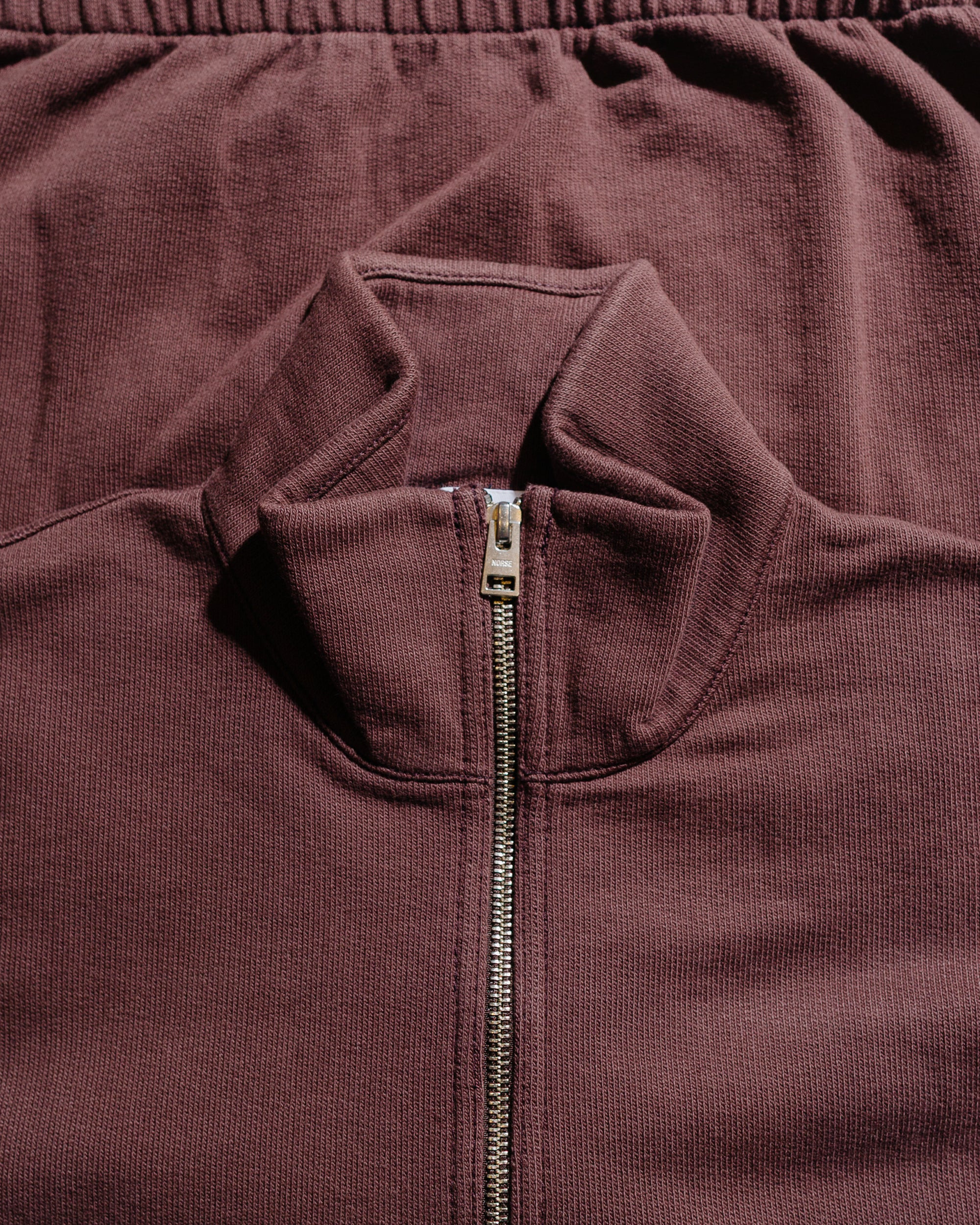 Bjorn Relaxed Organic Loopback Track Jacket Mahogany - 5