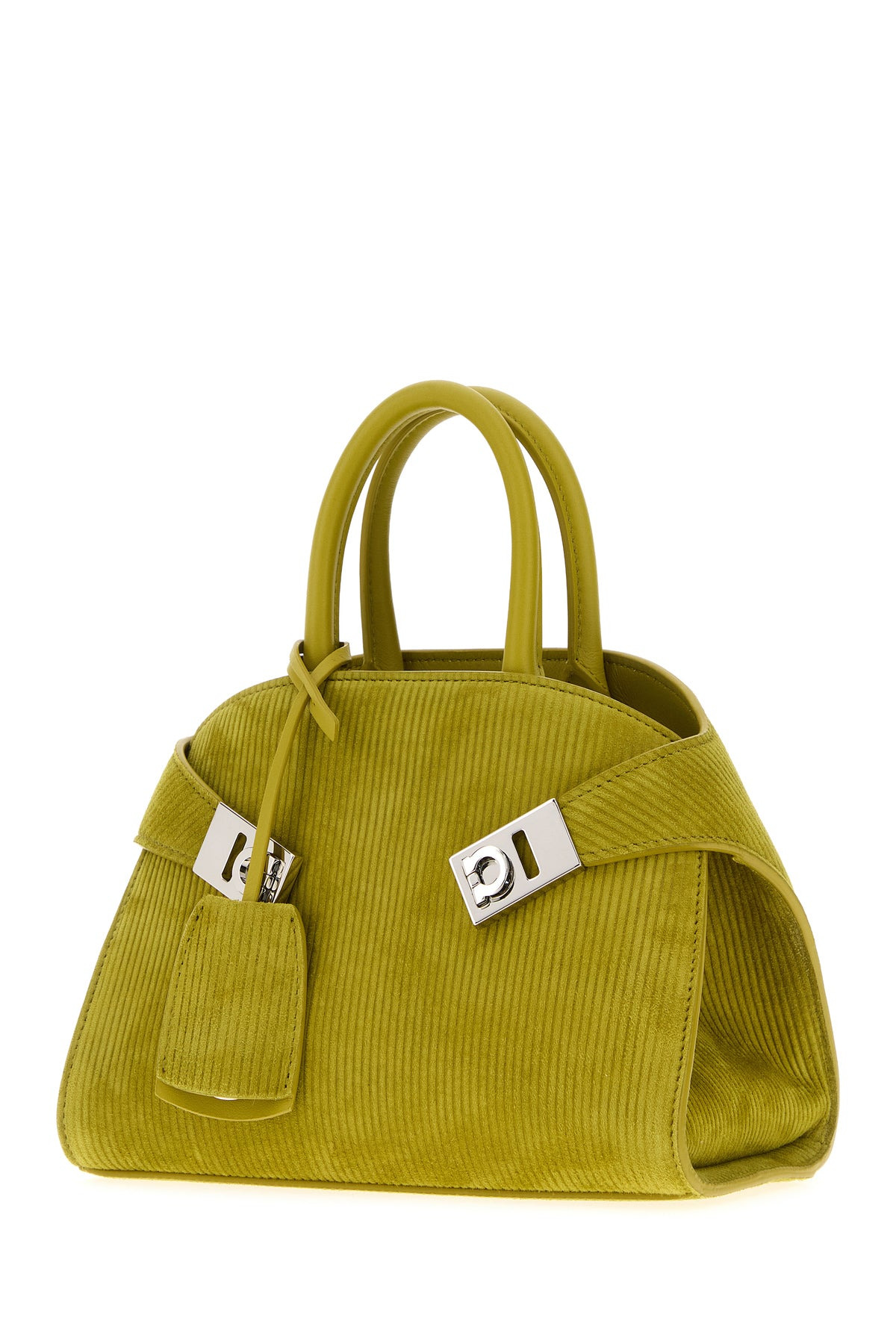 Pistachio green suede mini Hug handbag - 2