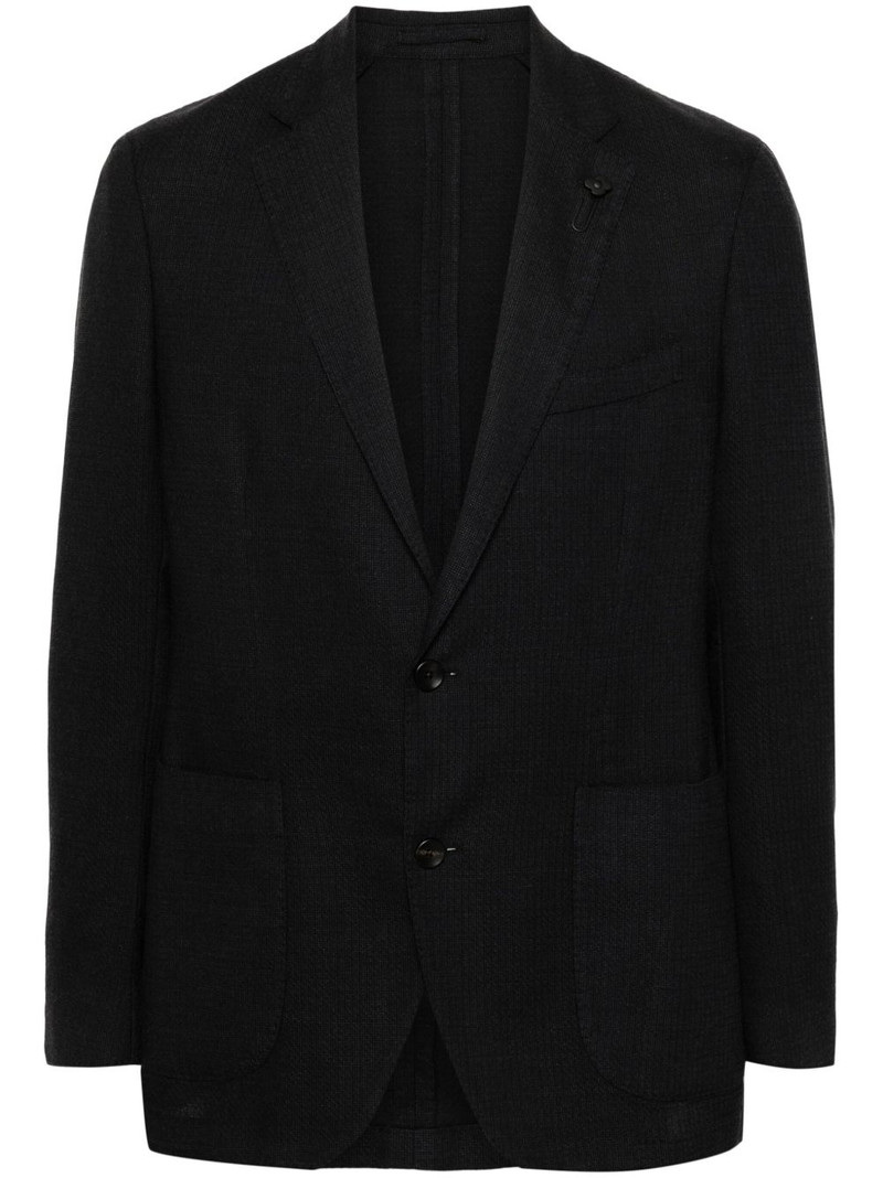 brooch-detail single-breasted blazer 1