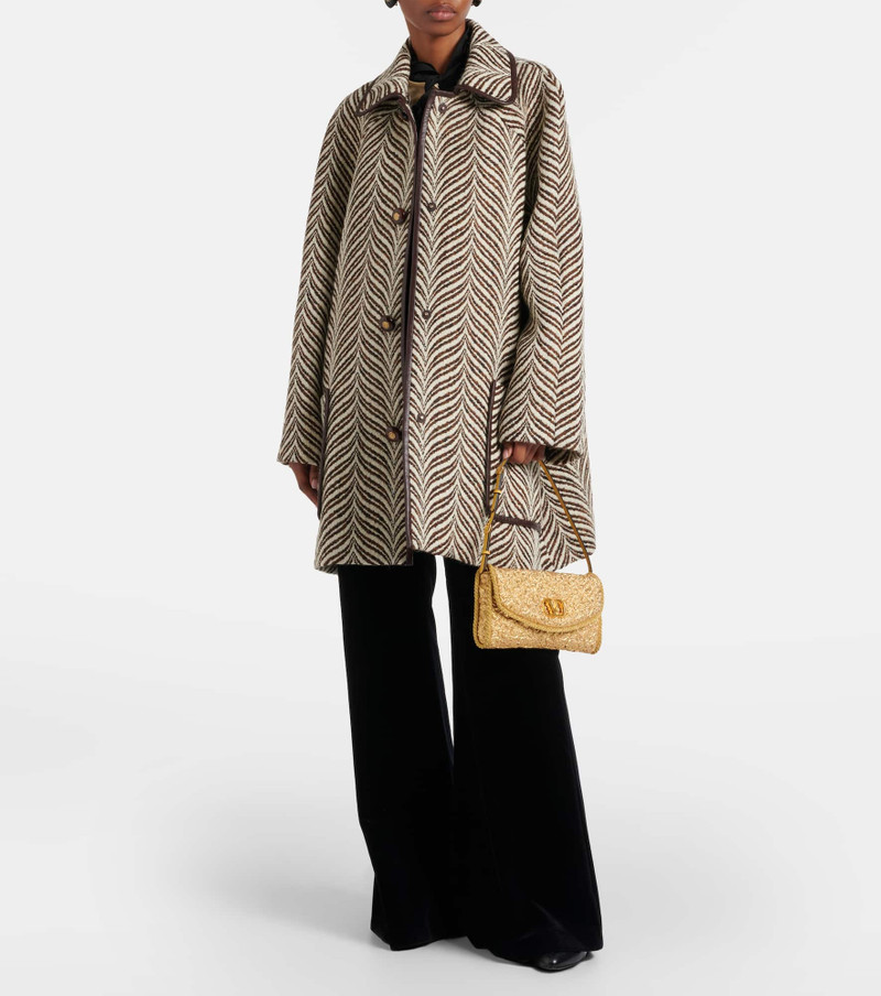 Valentino DeVain Small cloqué jacquard shoulder bag outlook