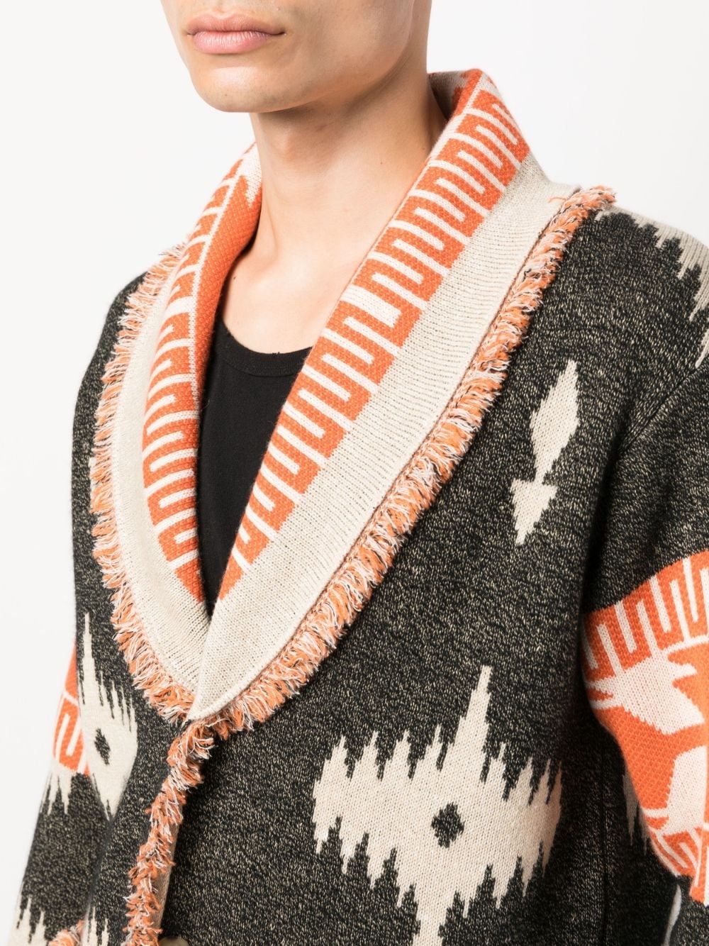 Icon jacquard V-neck cardigan - 5