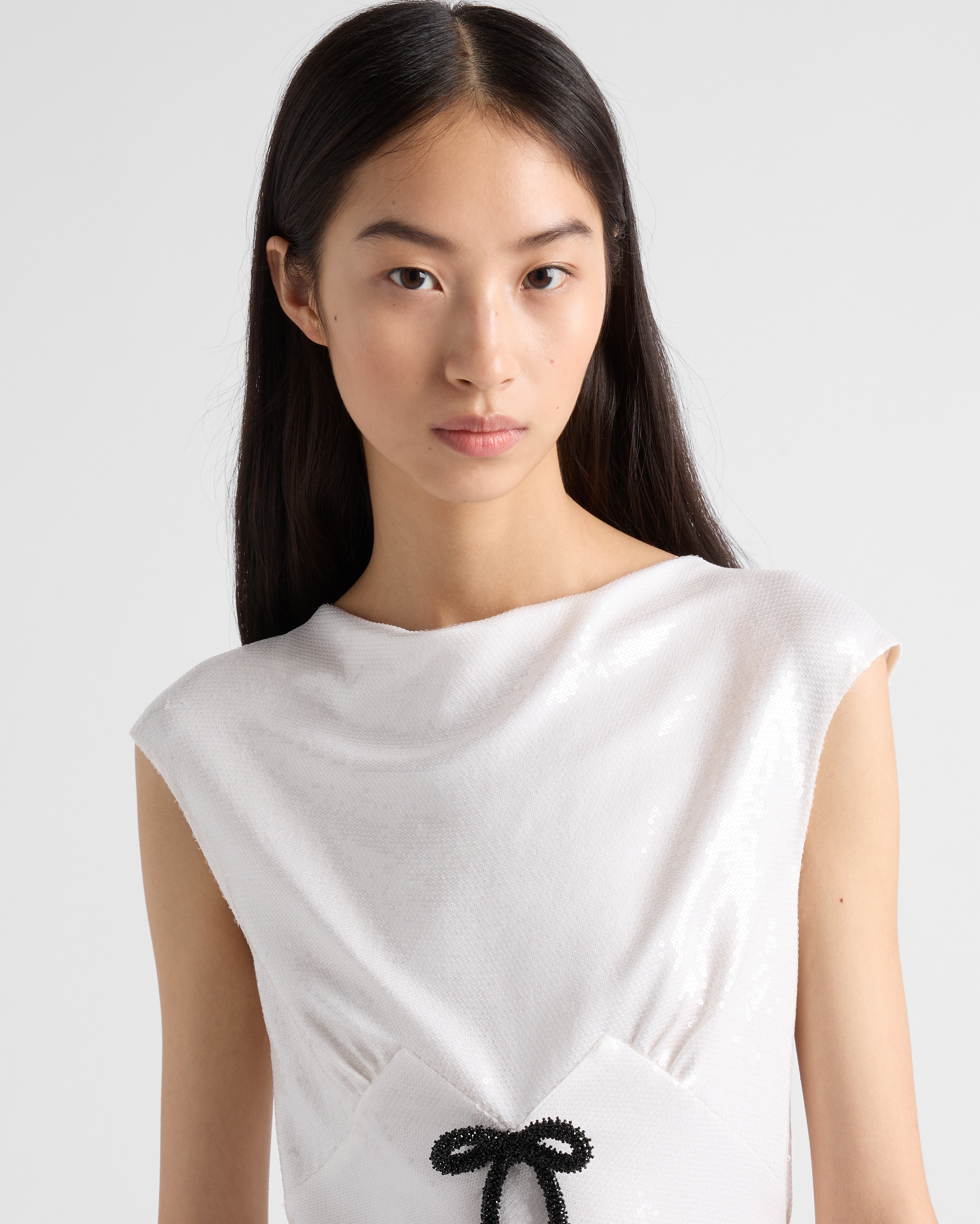 Sequined satin jersey dress - 3