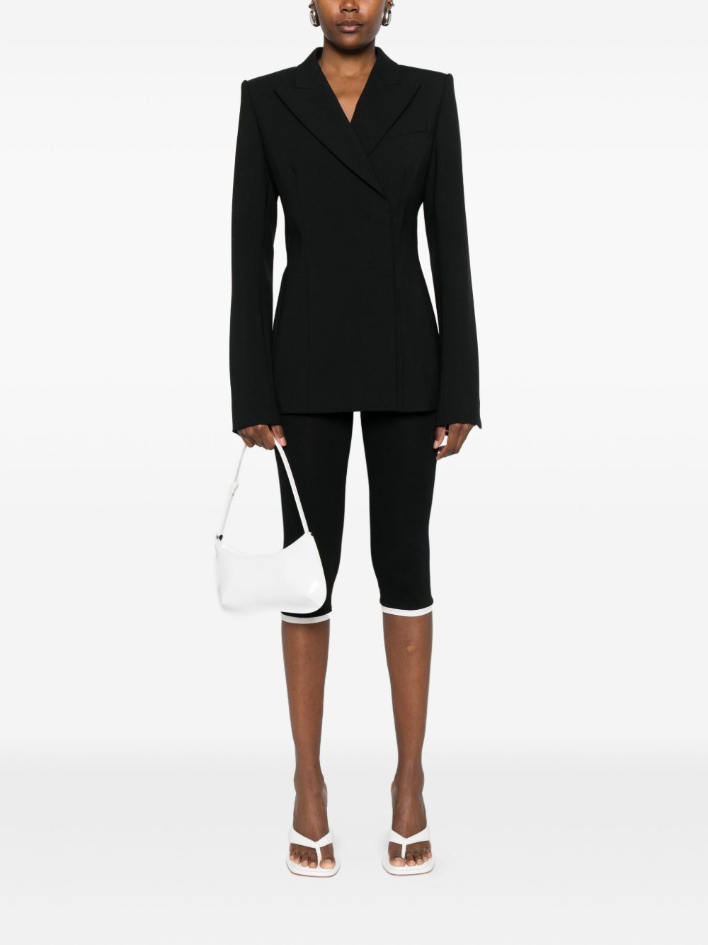 peak-lapels wool-blend blazer - 2