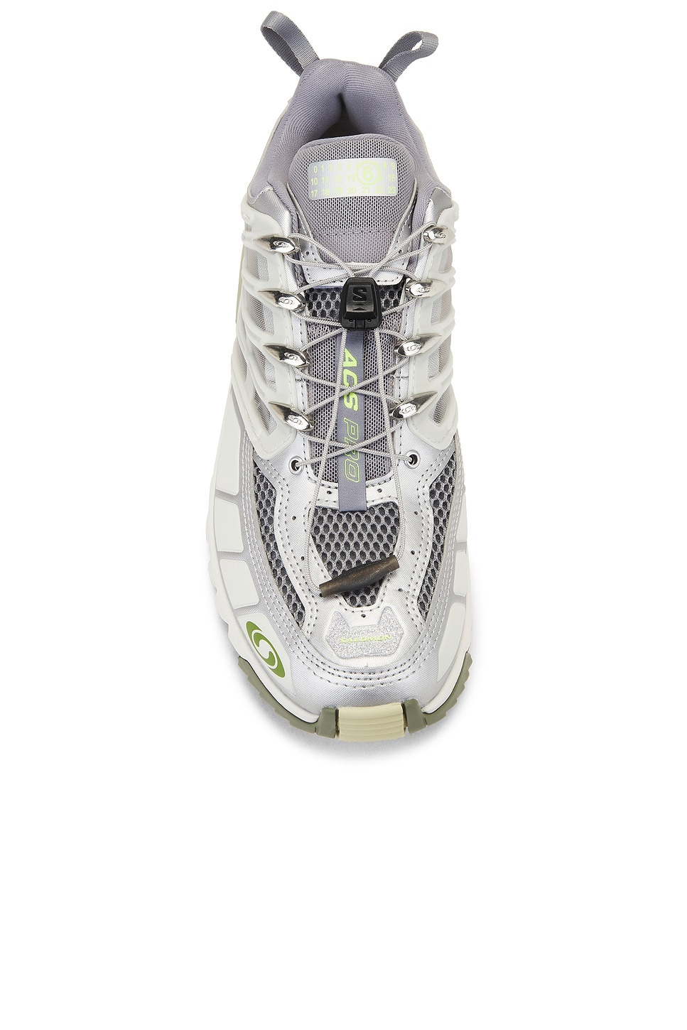 X Salomon Cross Low Sneakers in Sharkskin, Silver, &amp; Sharp Green - 4