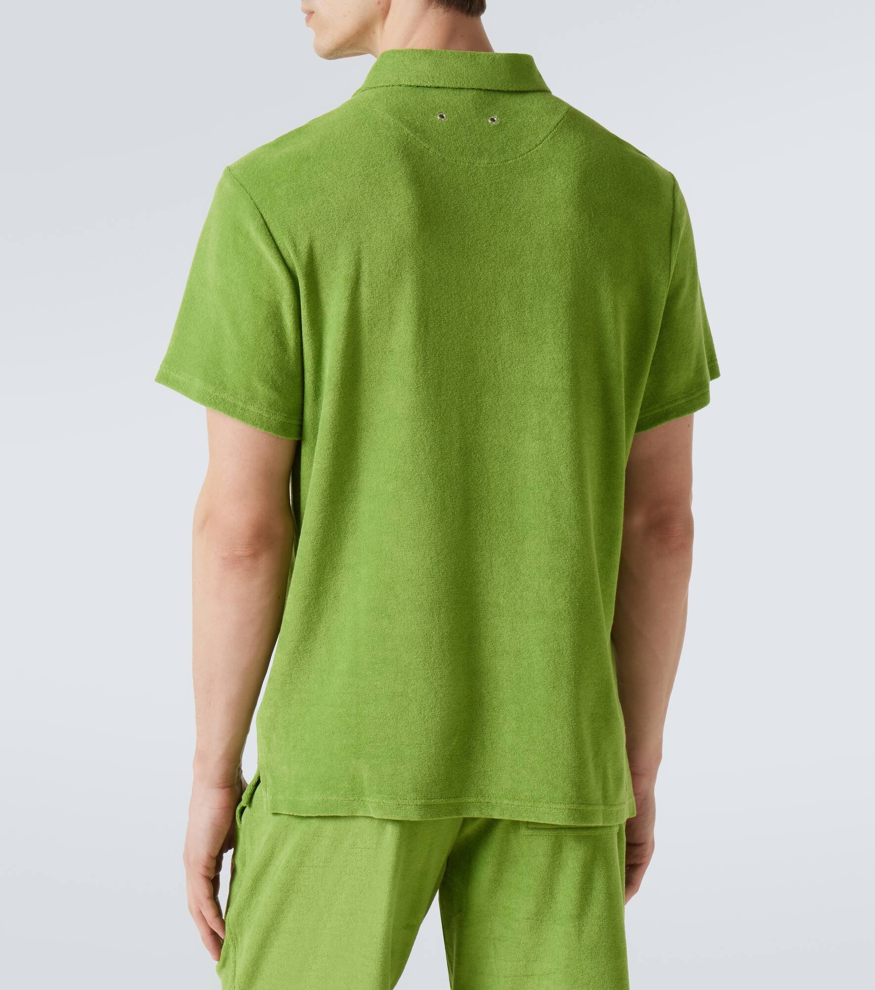 Cotton-blend terry bowling shirt - 4