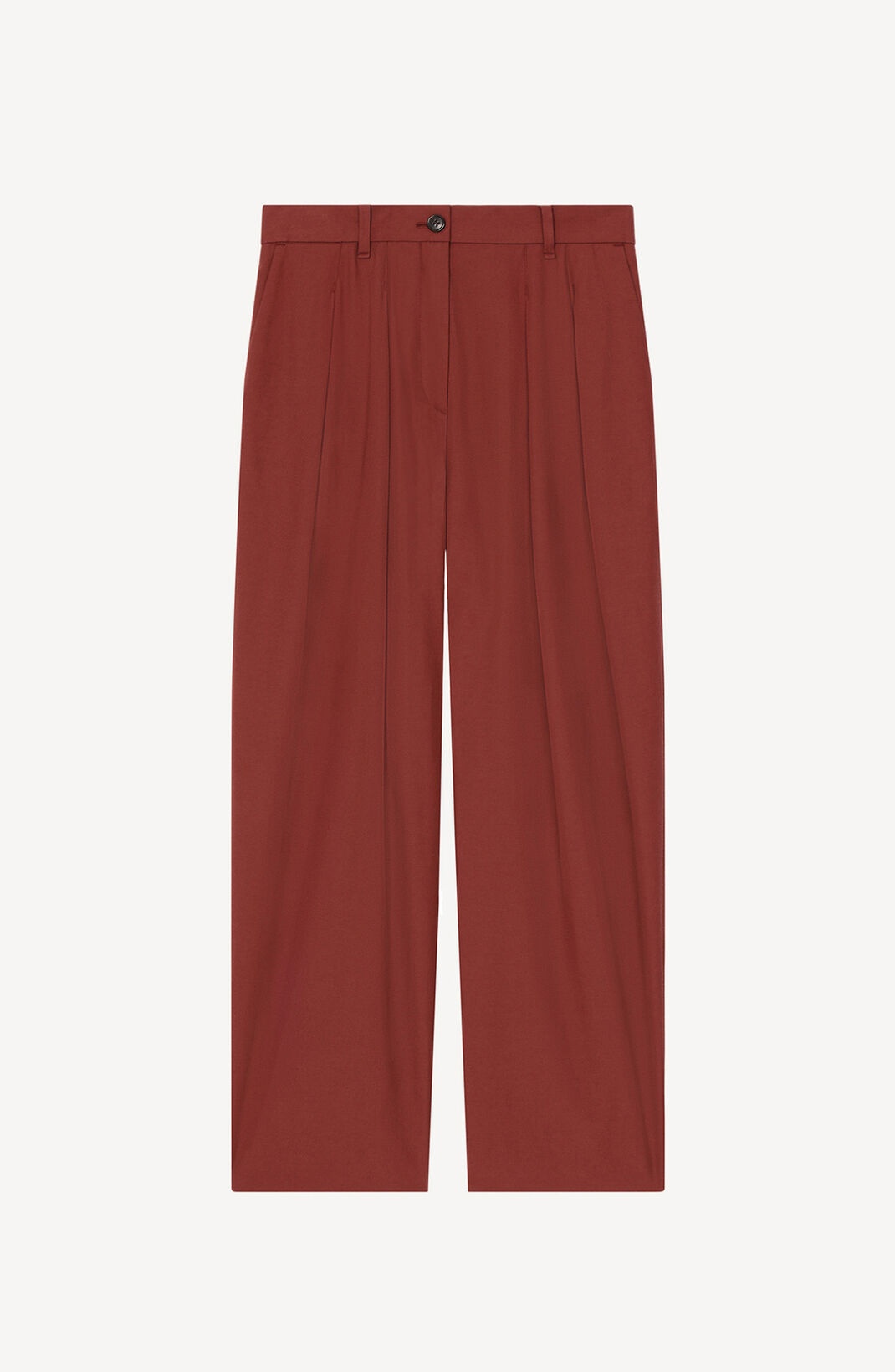 Cropped pleated trousers - 1