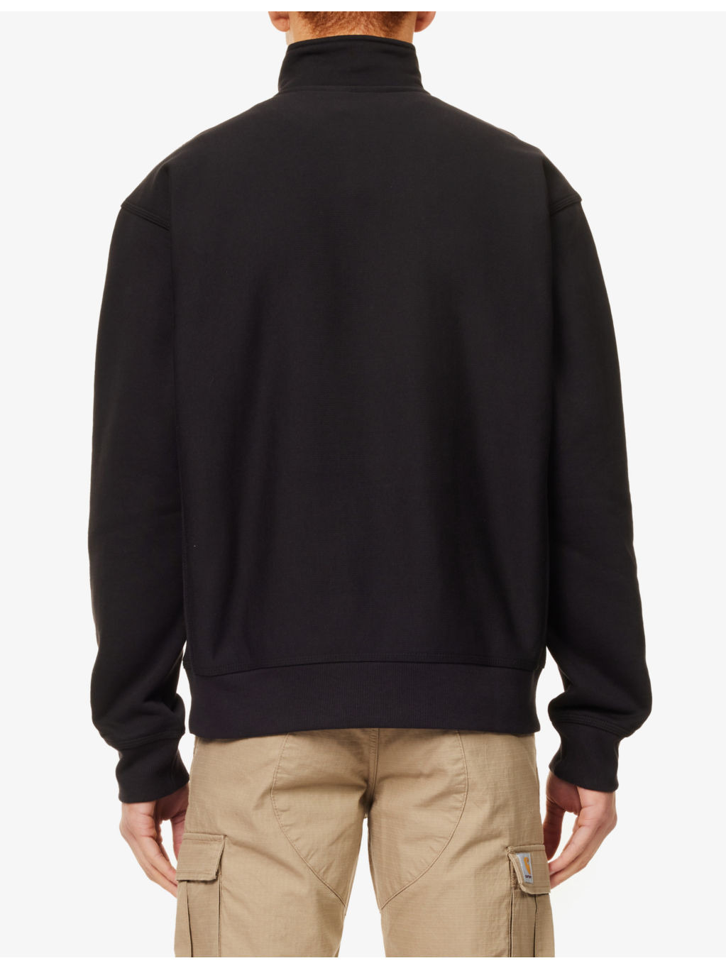 High-neck brand-embroidered cotton-blend sweatshirt - 4