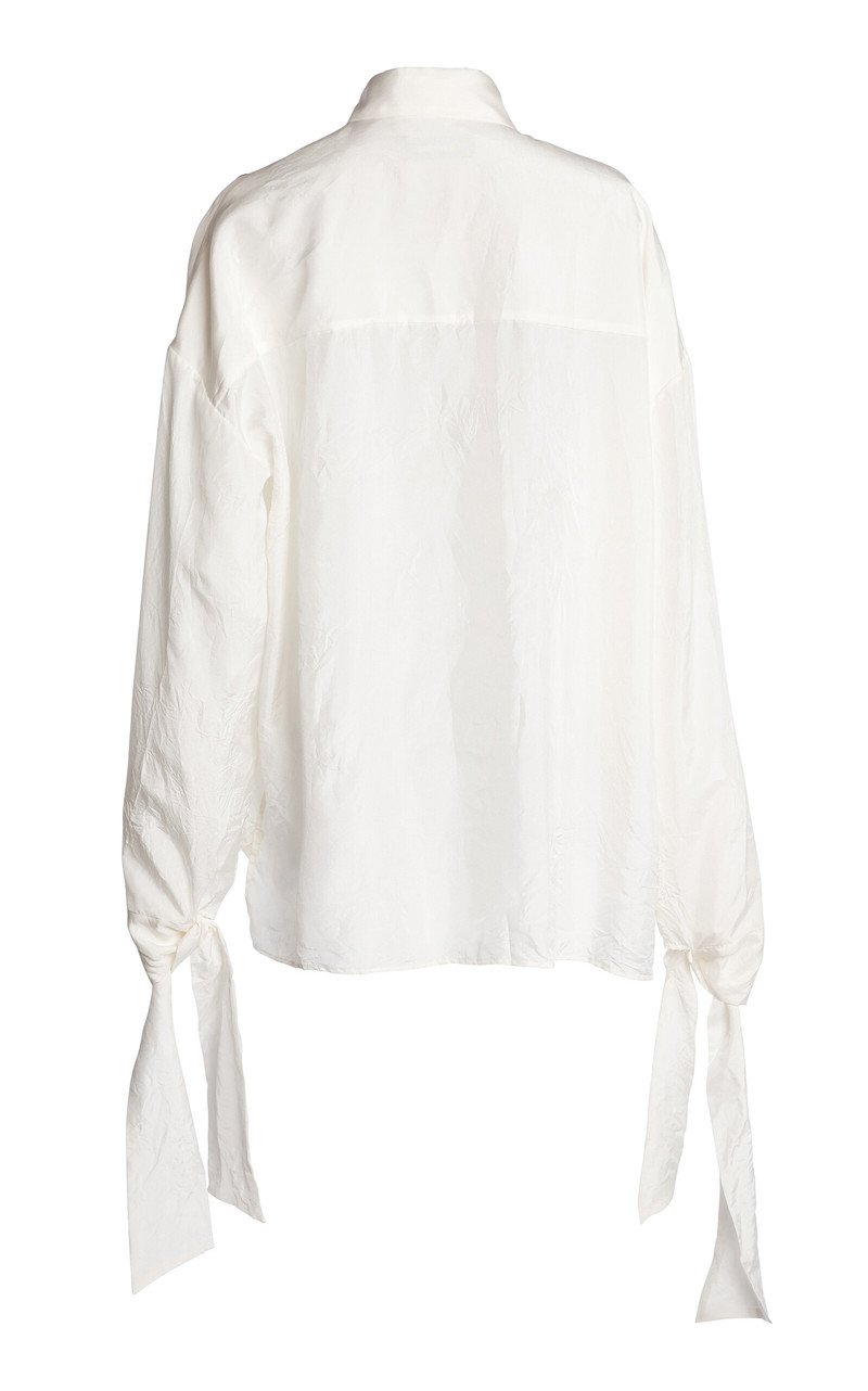 Lanvin Scarf-Detailed Silk Top off-white outlook