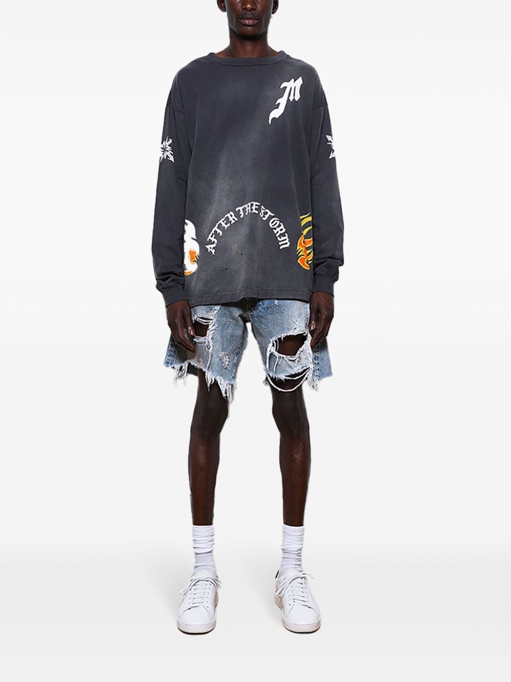 graphic-print long-sleeve T-shirt - 2