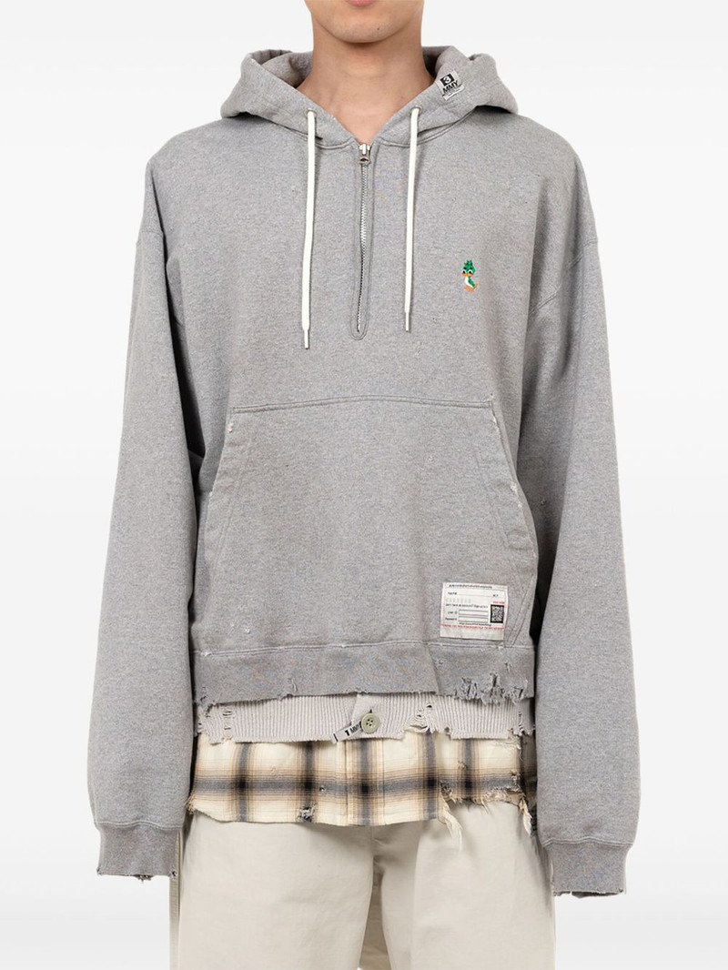 Maison MIHARAYASUHIRO layered frayed hoodie outlook