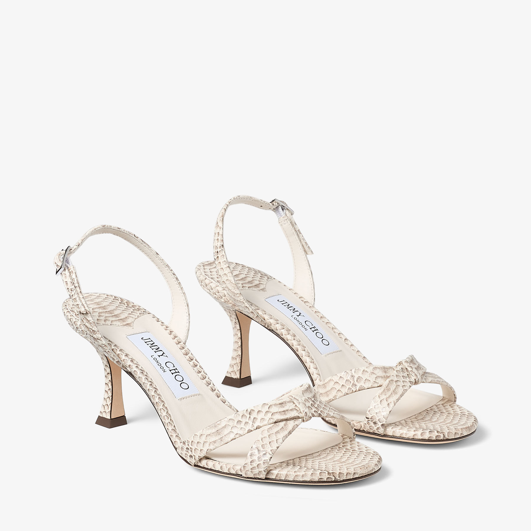 Elsy 70
Roccia Aspide Snake Printed Leather Slingback - 2
