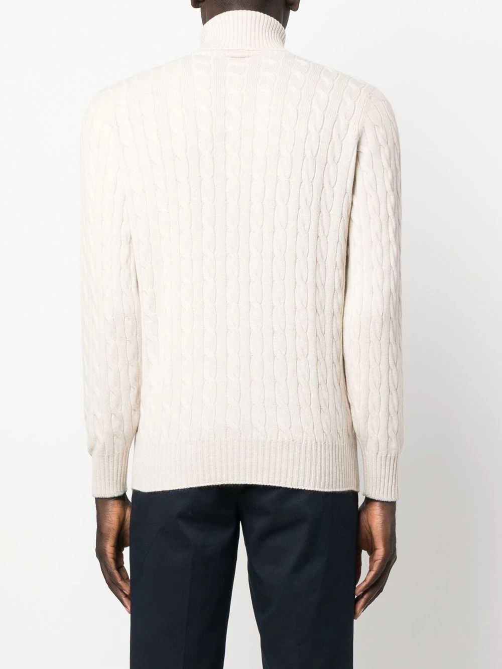 cable-knit roll neck jumper - 4