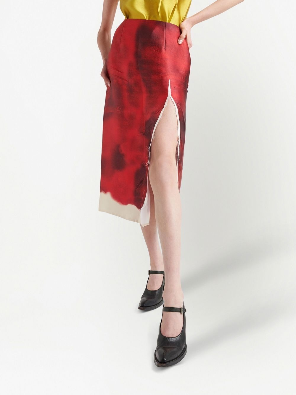abstract-print midi skirt - 5