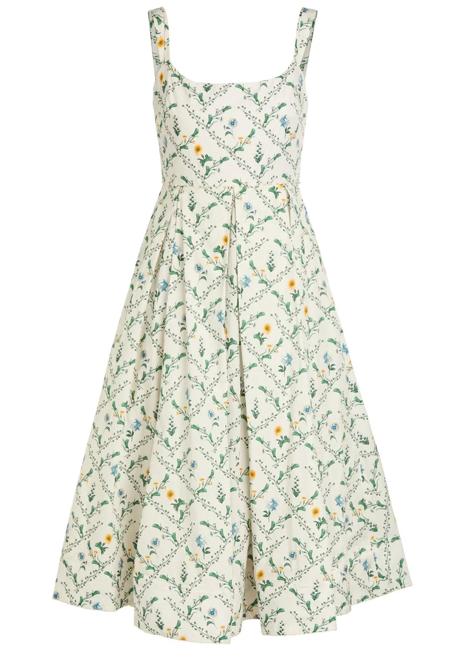 Agua BY Agua Bendita Alcaparra Floral-print Cotton Midi Dress - 1