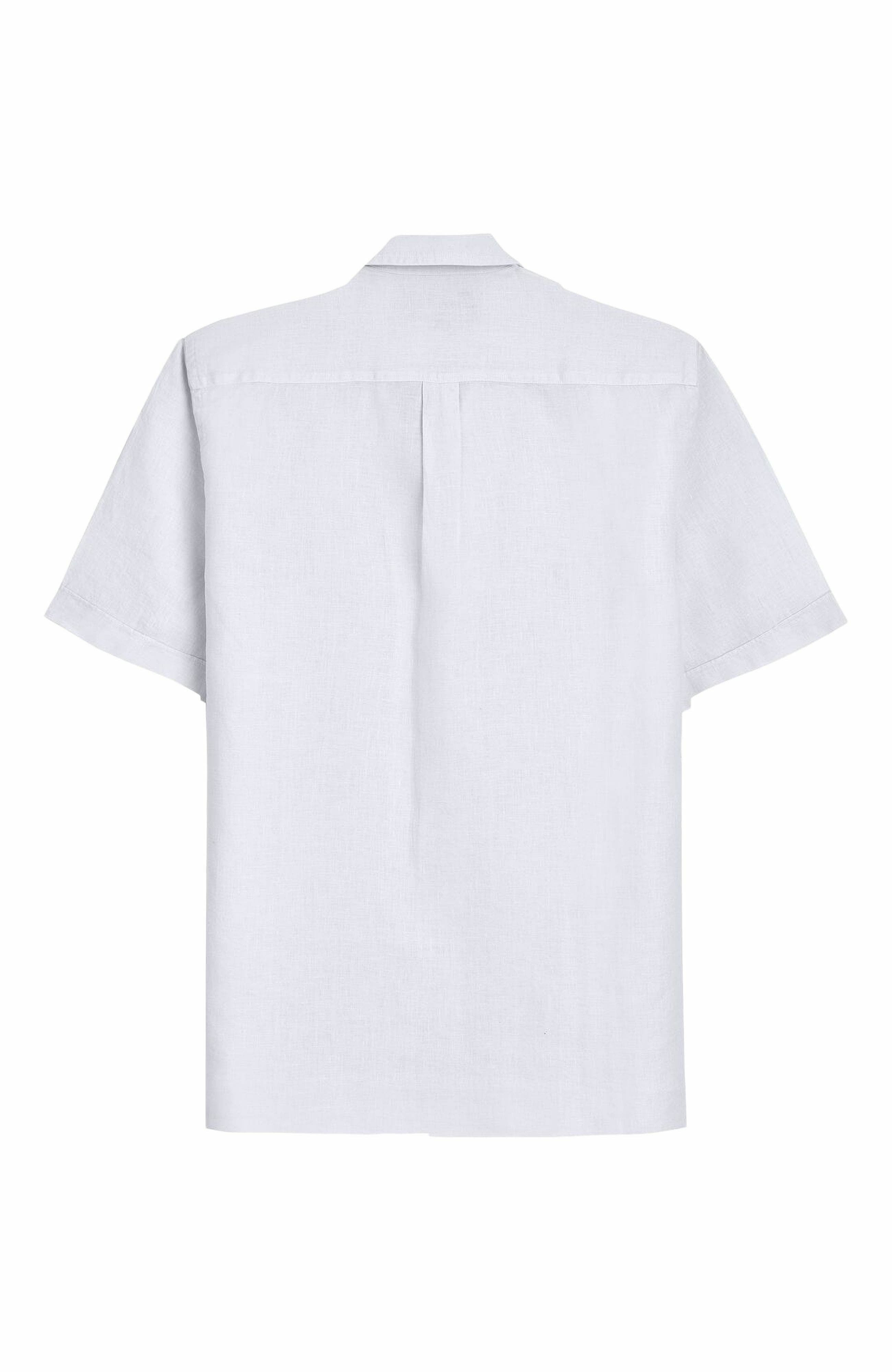 Vilebrequin Men's Linen Solid Bowling Shirt in Blanc at Nordstrom - 2