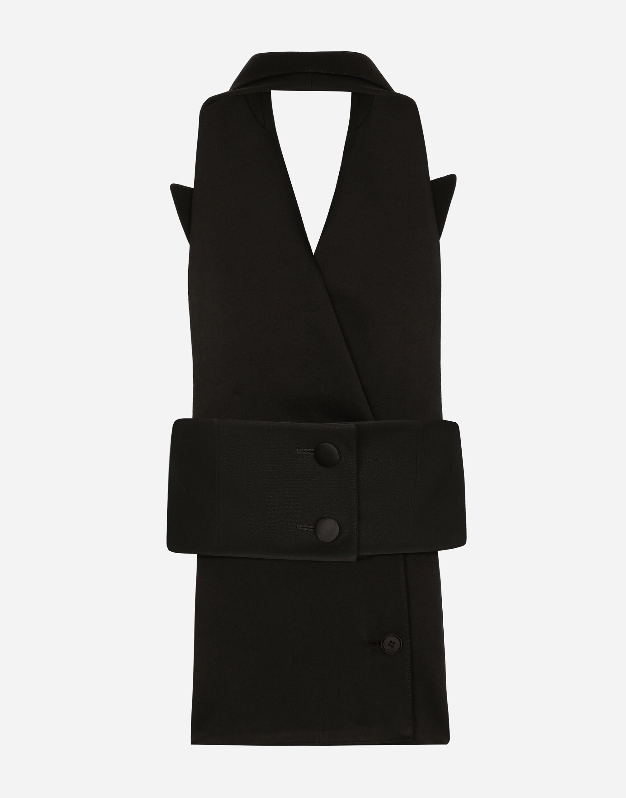 Double-breasted wool gabardine waistcoat - 2