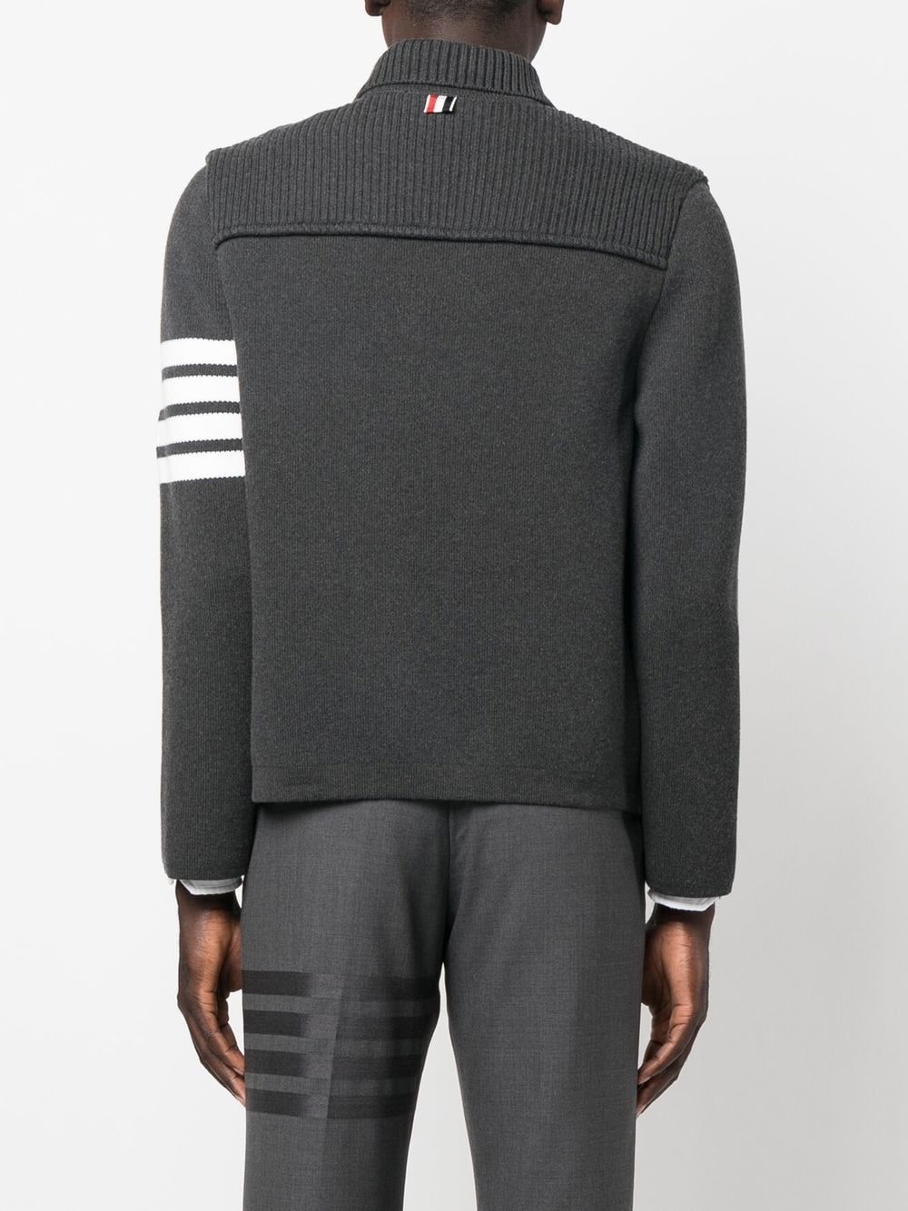 stripe-detail buttoned cardigan - 4