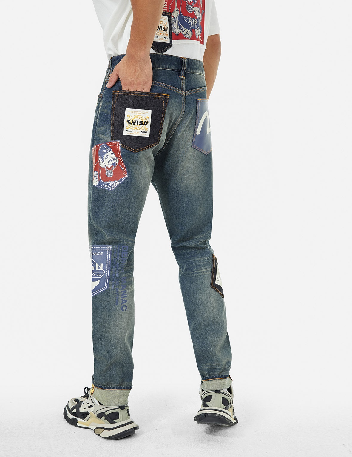 Ebisu Print and Multi-Pocket Carrot Fit Jeans #2017 - 5