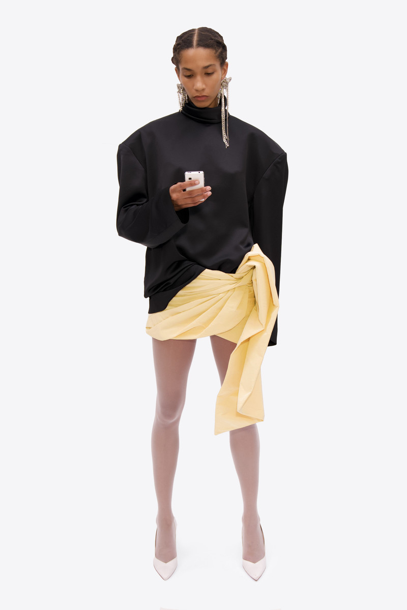 AREA TAFFETA KNOT MINI SKIRT outlook