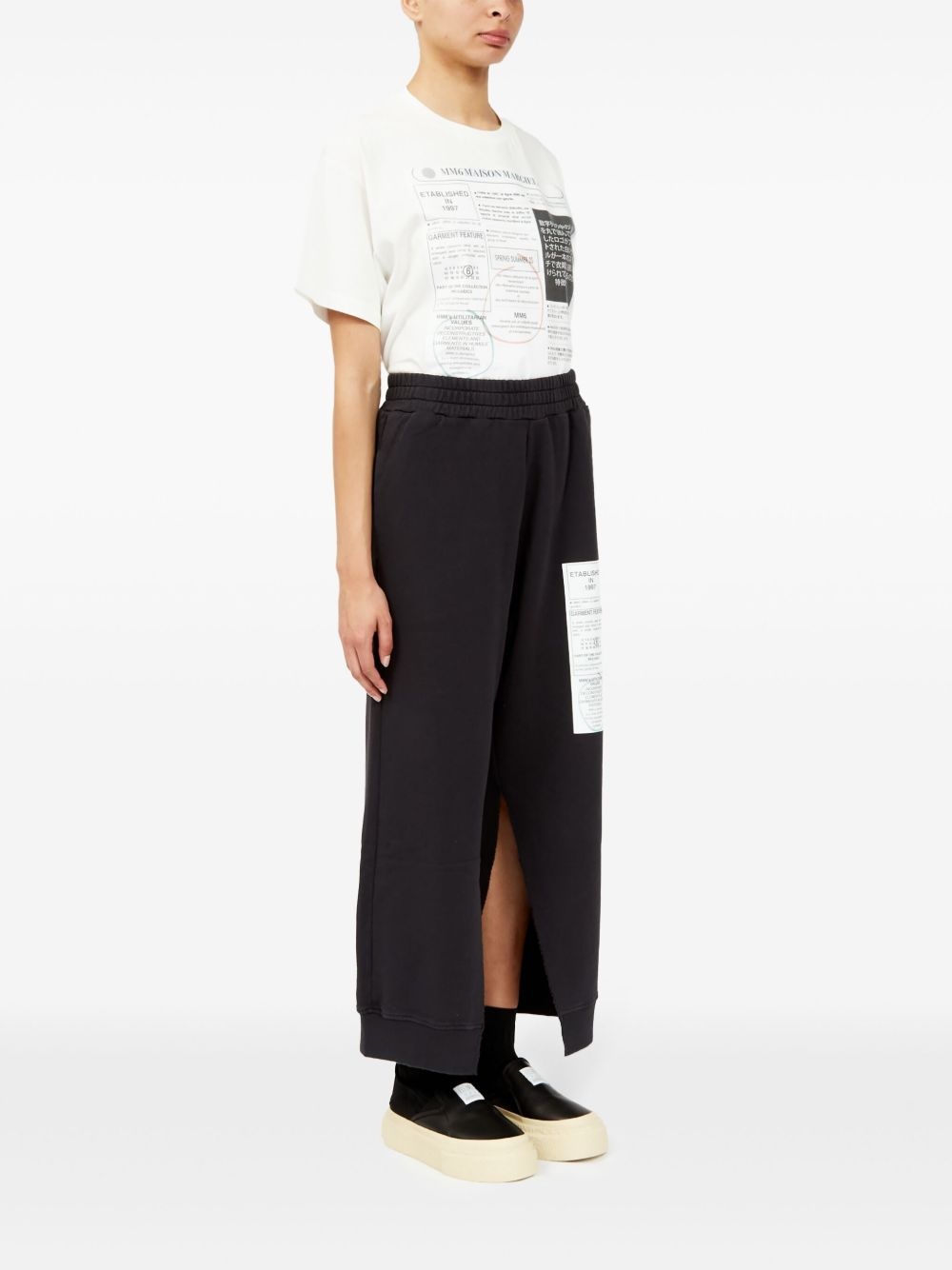 numbers-motif flared trousers - 3
