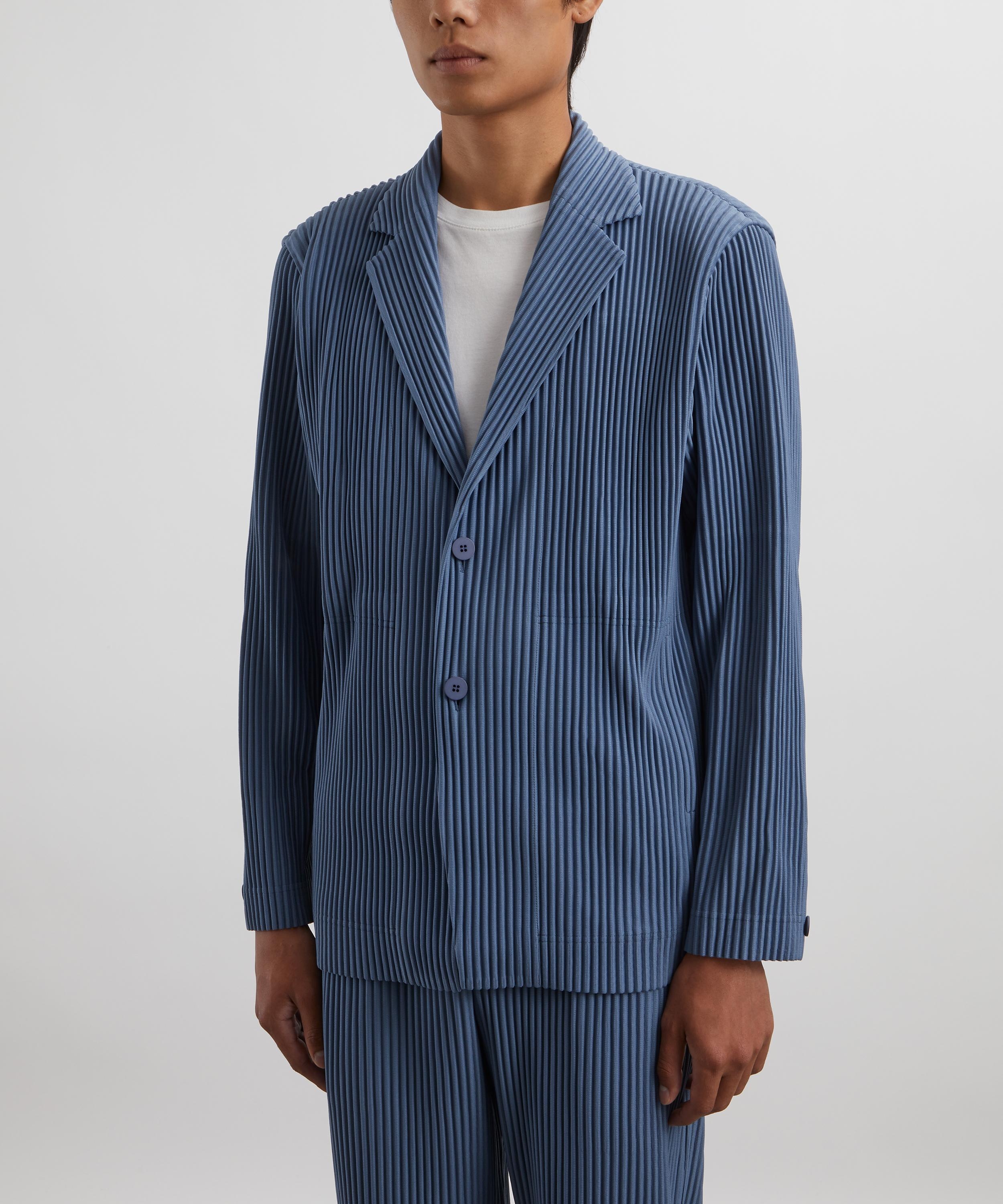 TAILORED PLEATS 1 Blue Grey Pleated Jacket - 3