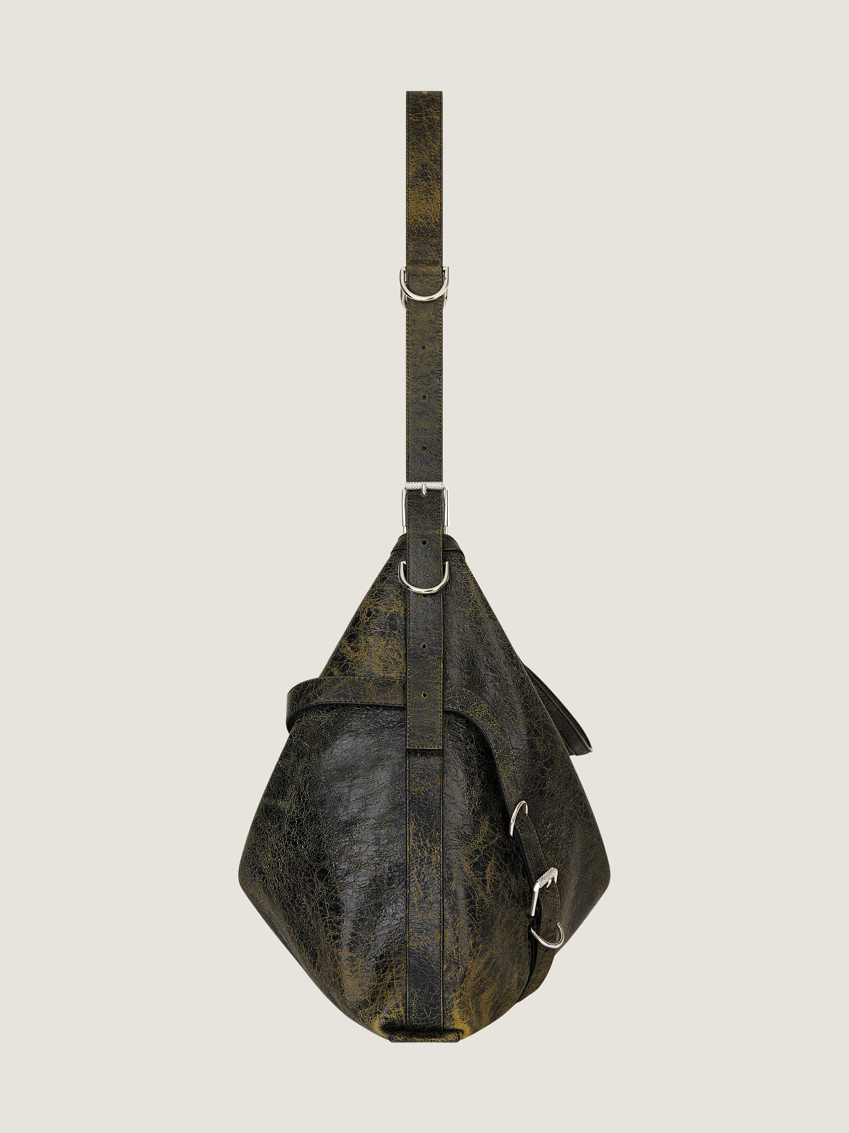 LARGE VOYOU BAG IN CRACKLED LEATHER - 2