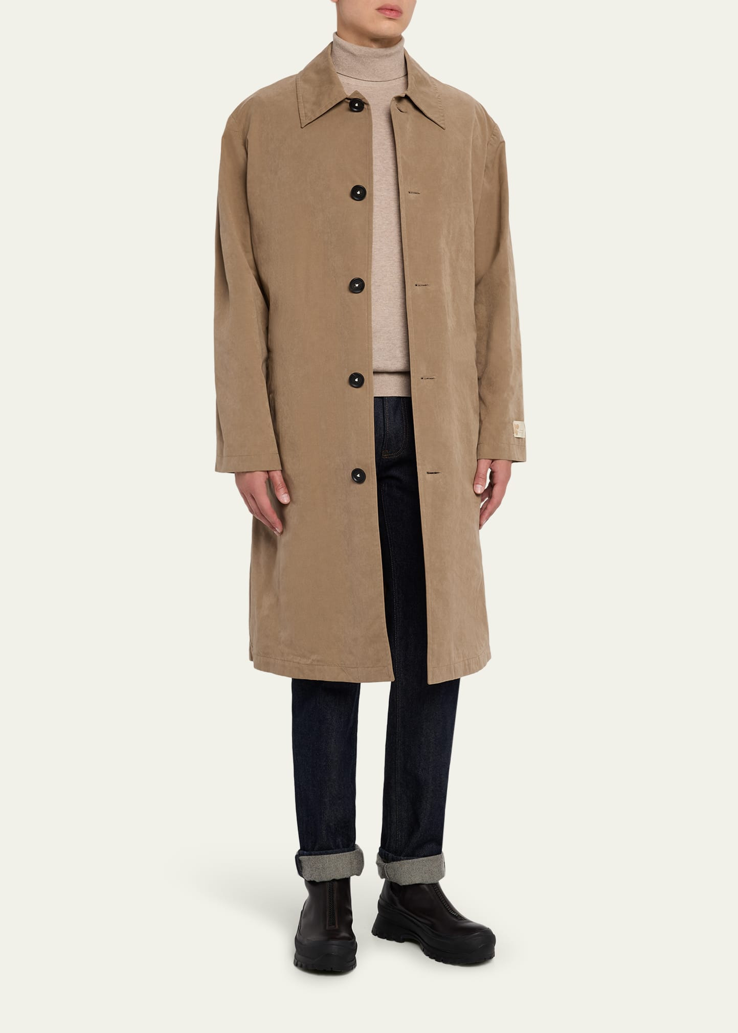 Men's Mustang Belted Rain Coat - 4
