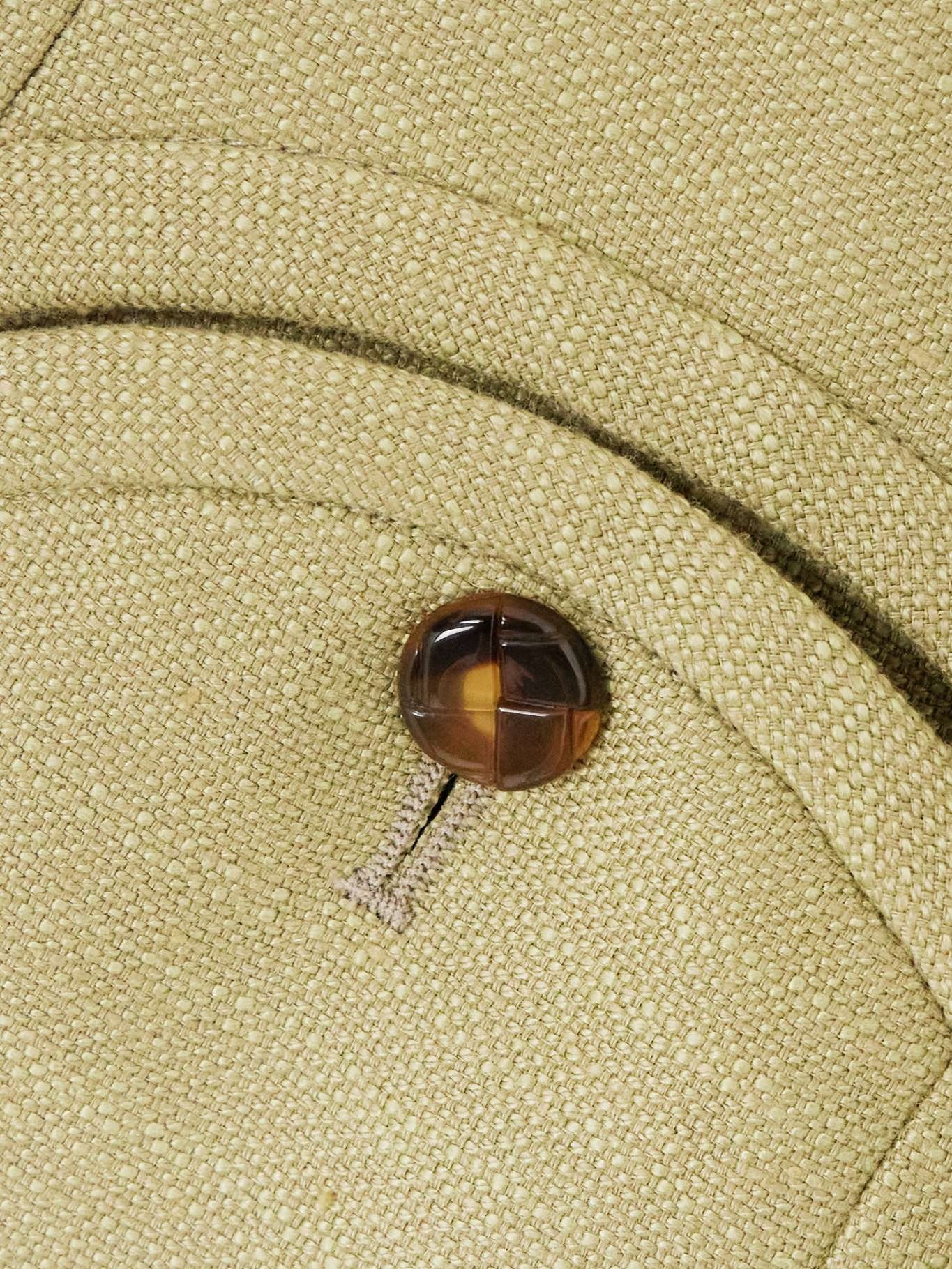 Belted linen and silk-blend blazer - 4