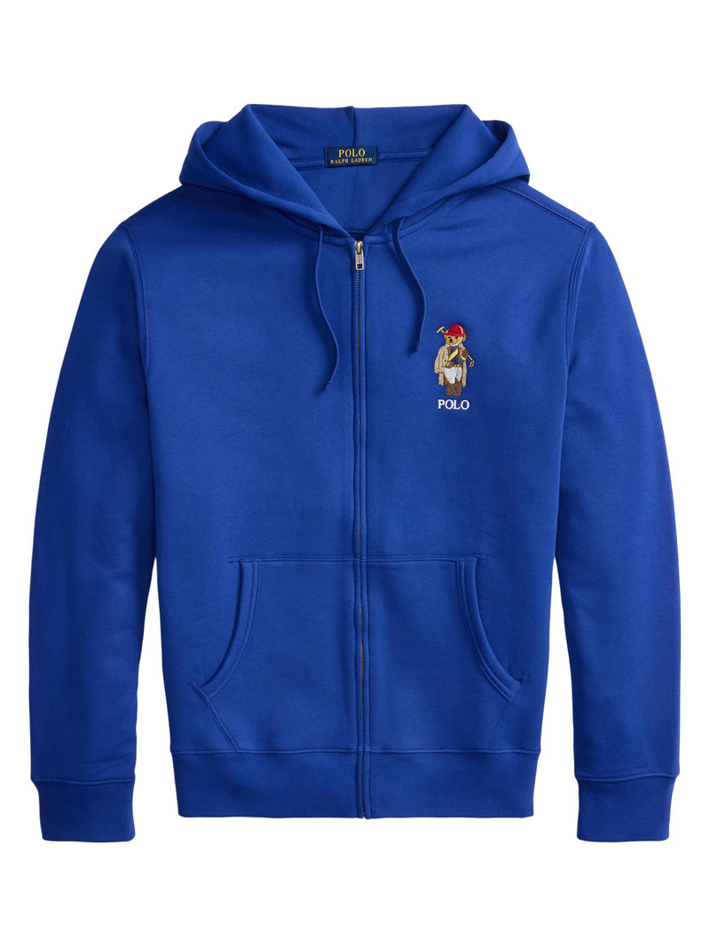 Men's Polo Bear Hooded Zip-Up Sweatshirt - Sapphire Star Society Bear 1