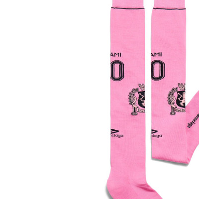 BALENCIAGA Men's Miami Soccer High Socks in Pink outlook
