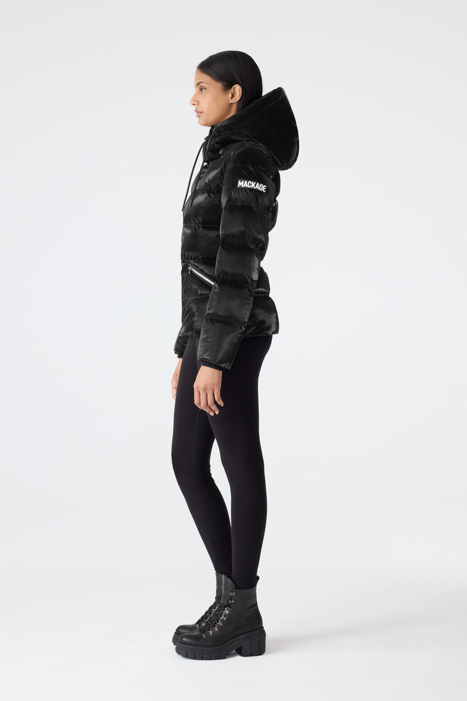 MADALYN-GLO High-Gloss Down Jacket With Removable Hood - 3