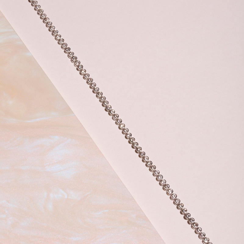 Silver White Topaz Tennis Bracelet 7
