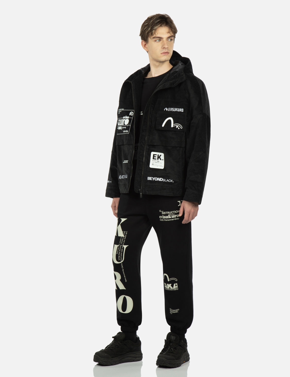Kamon and Logo Patch Hooded Jacket - 3