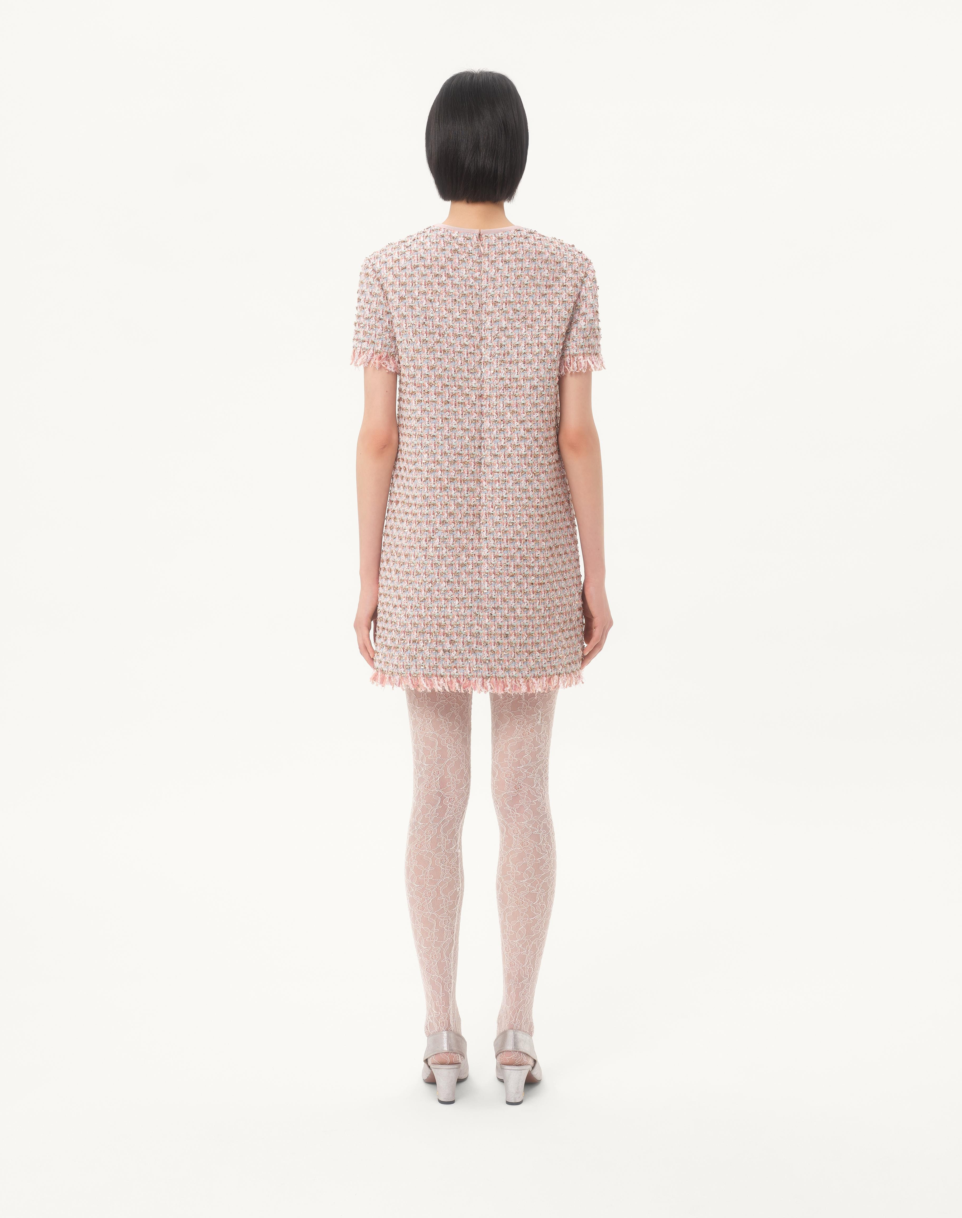 EMBROIDERED RIBBON TWEED SHORT DRESS - 7