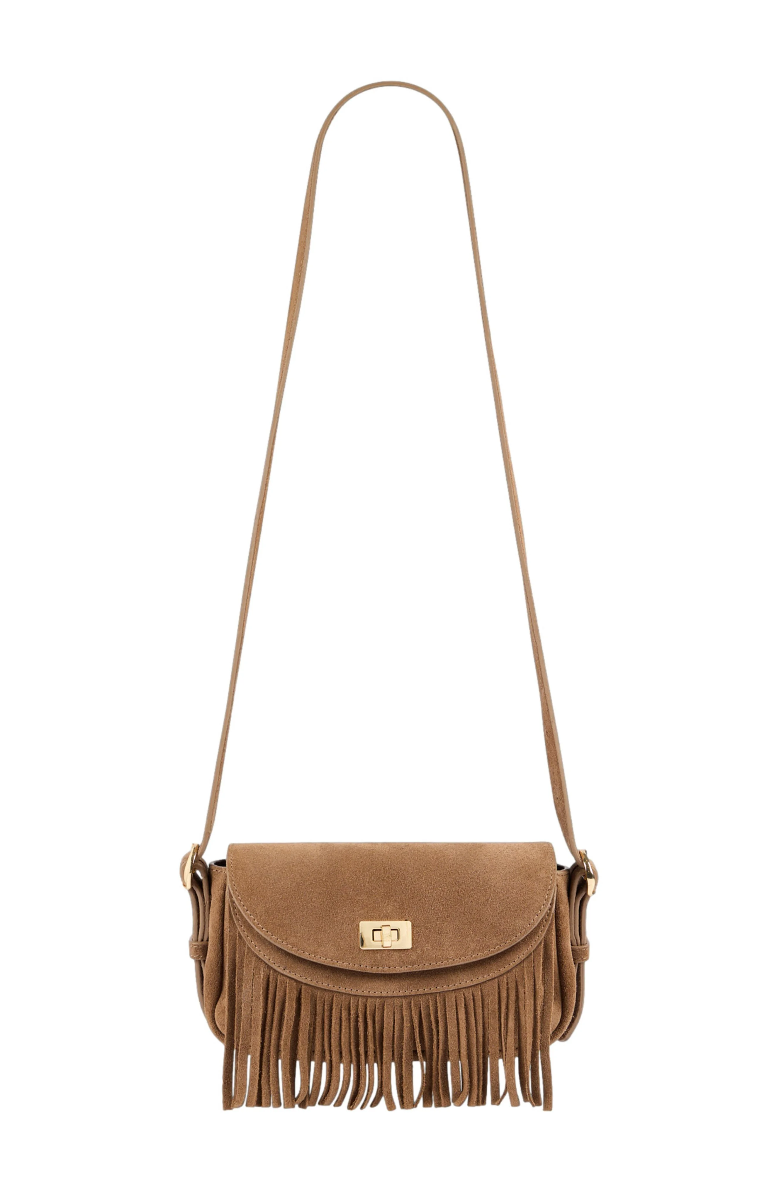 SANDRO Mini Mambo suede bag in Caramel at Nordstrom - 1