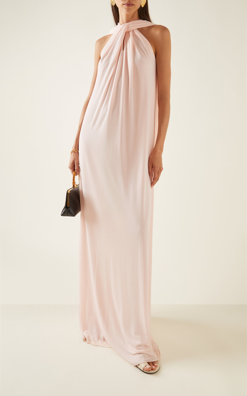 Twisted Georgette Gown pink 3