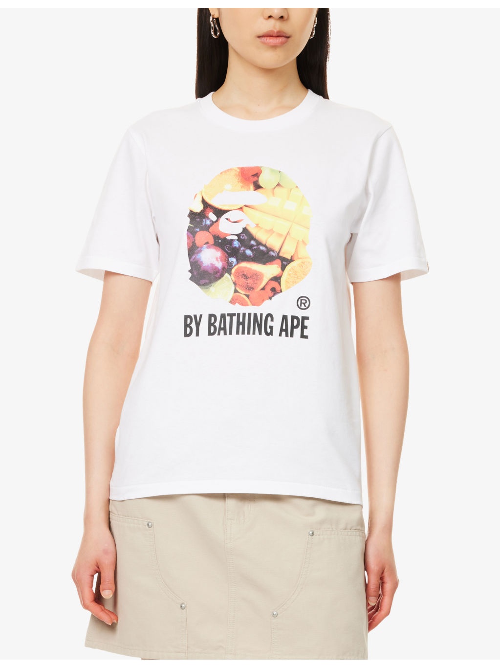 Fruit-Print Round-Neck Cotton-Jersey T-Shirt - 3