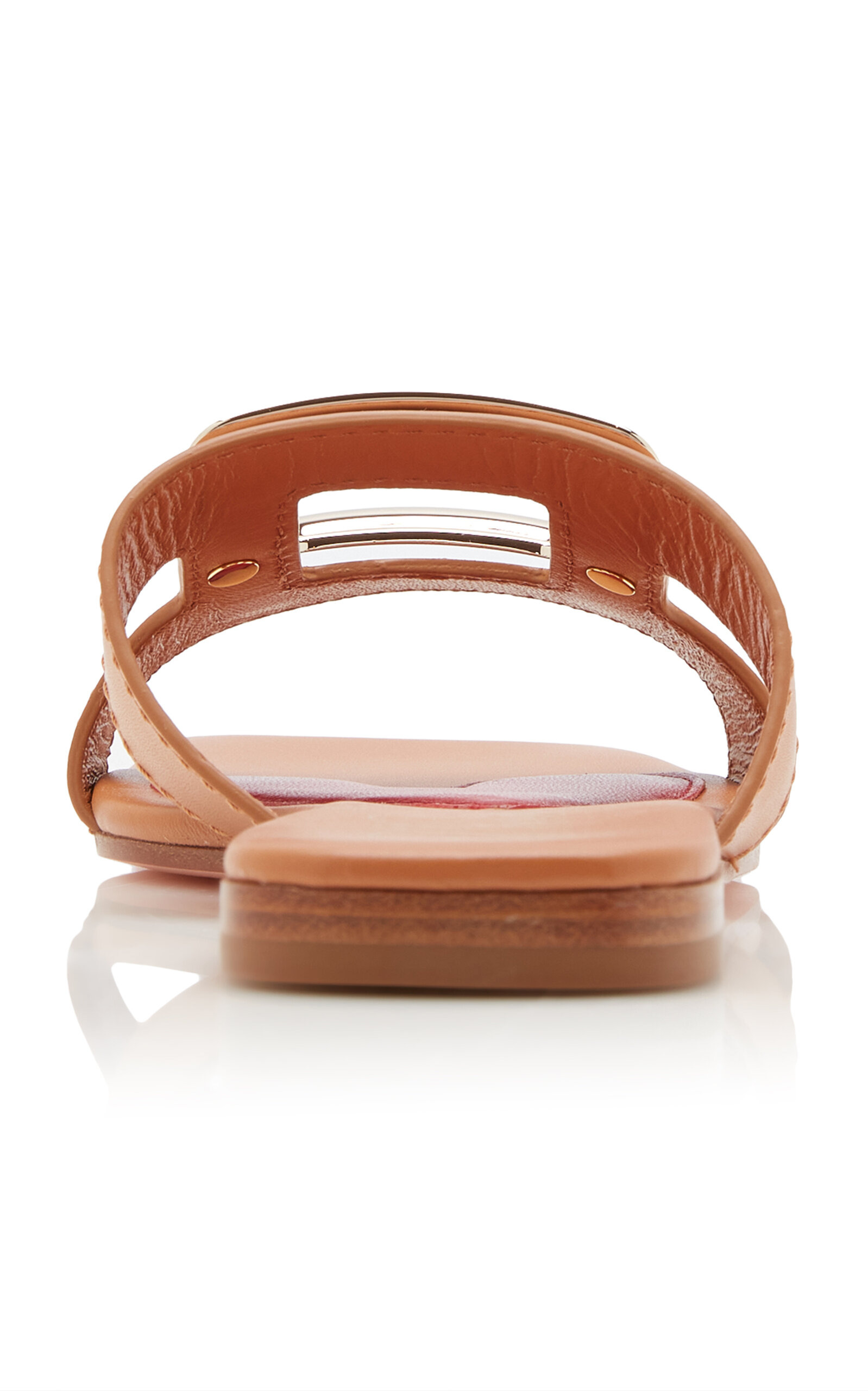 New Metal Leather Sandals tan - 4