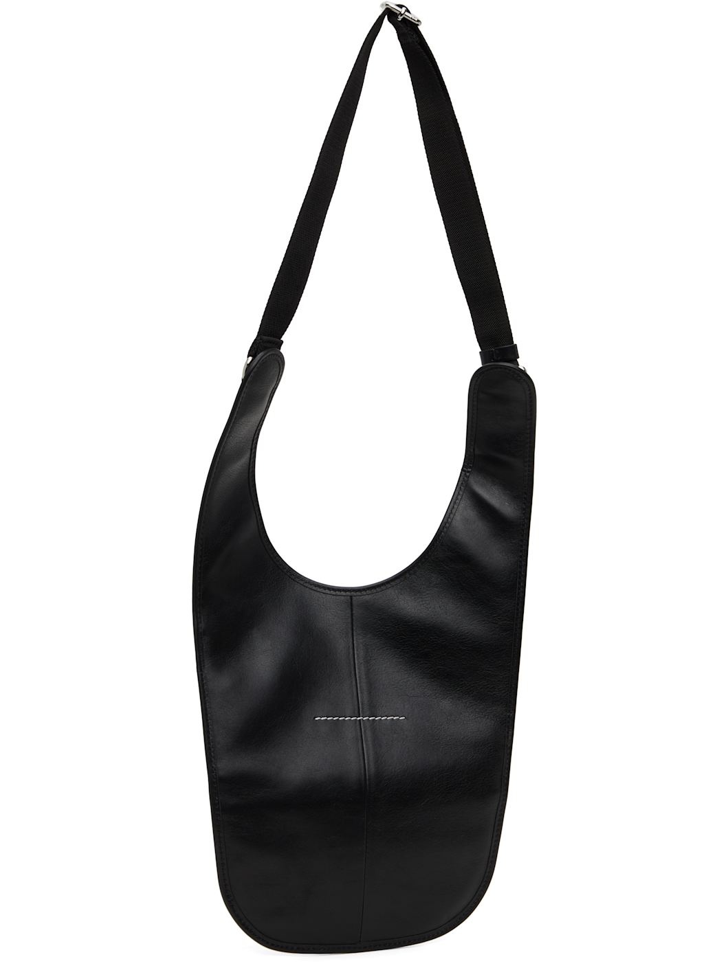 Black Flat Saddle Mini Bag - 3
