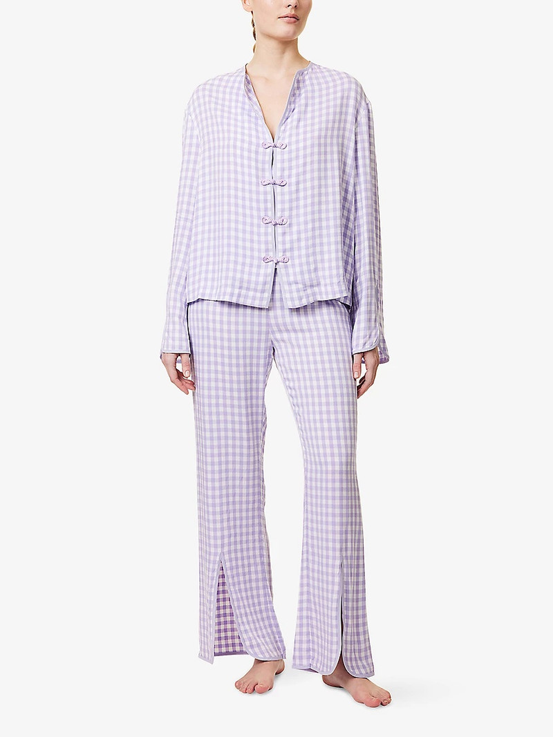 SLEEPER Louis Gingham Straight-Leg Woven Pyjama Set outlook