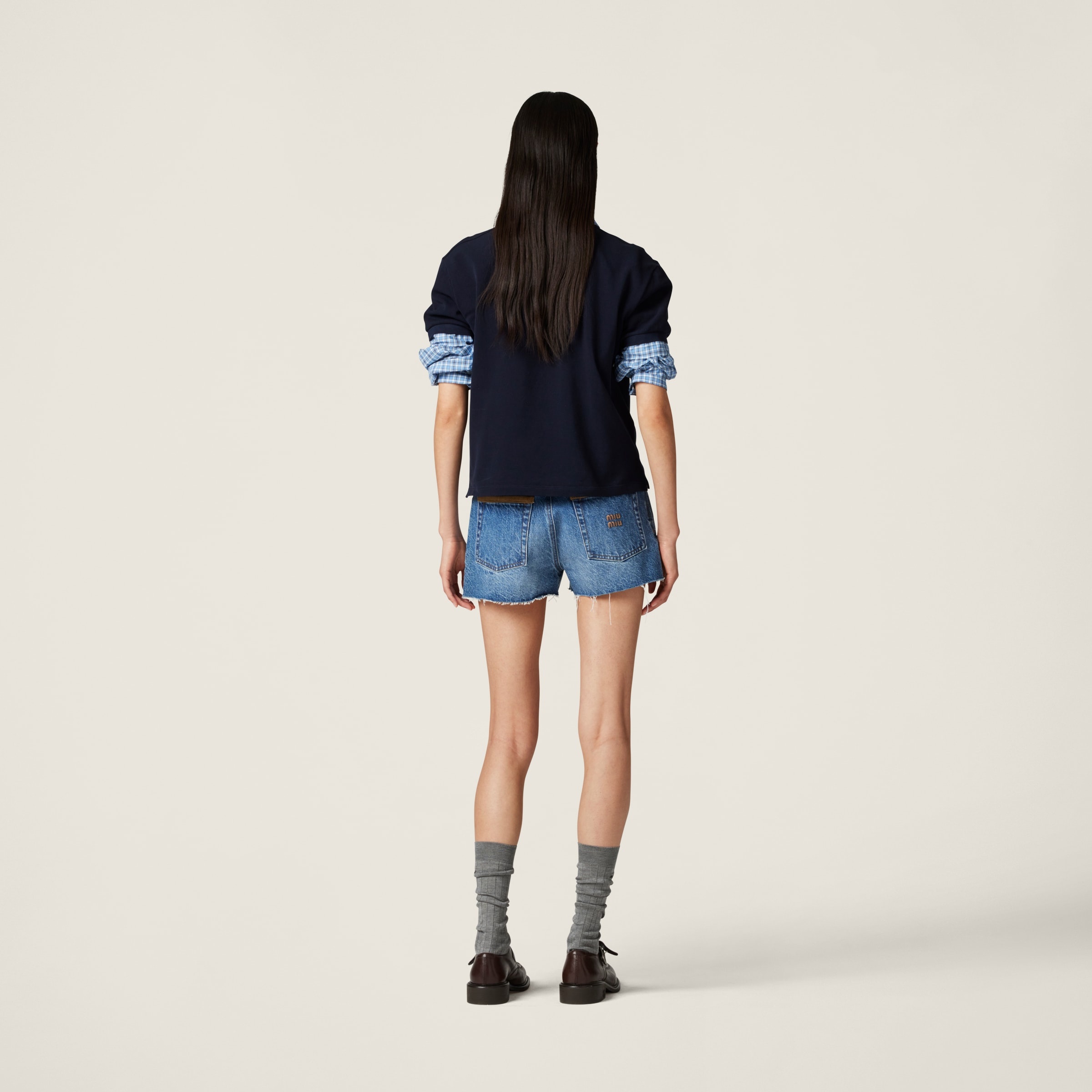 Denim and corduroy shorts - 3