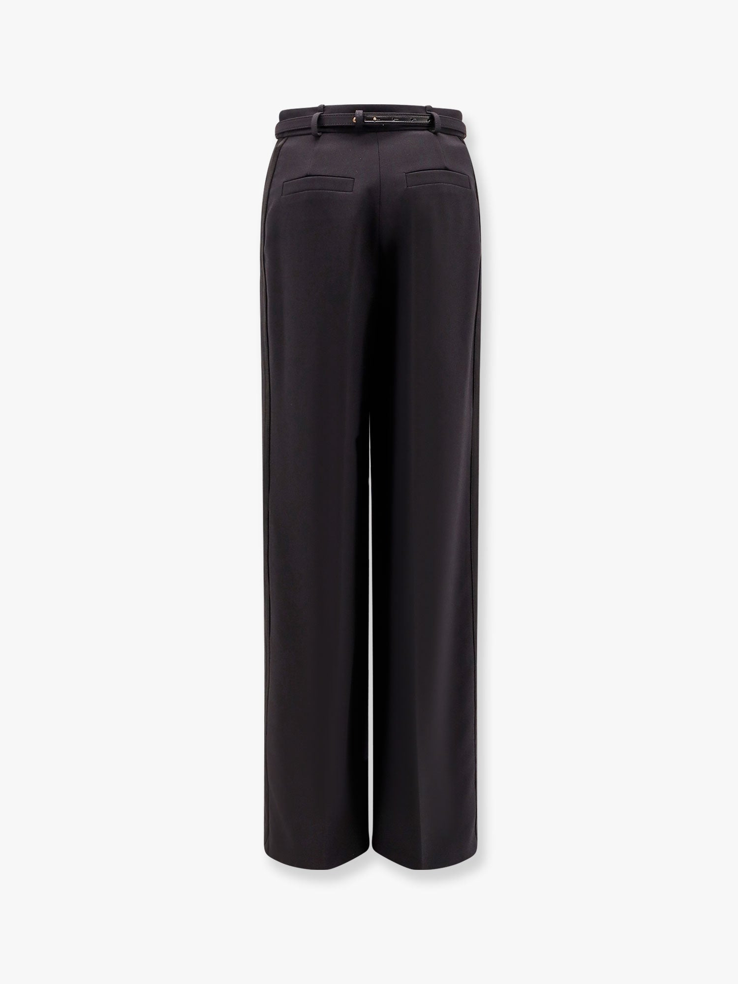 ELISABETTA FRANCHI - Elisabetta Franchi Tuxedo Trouser With Belt And Enamelled Detail - 2
