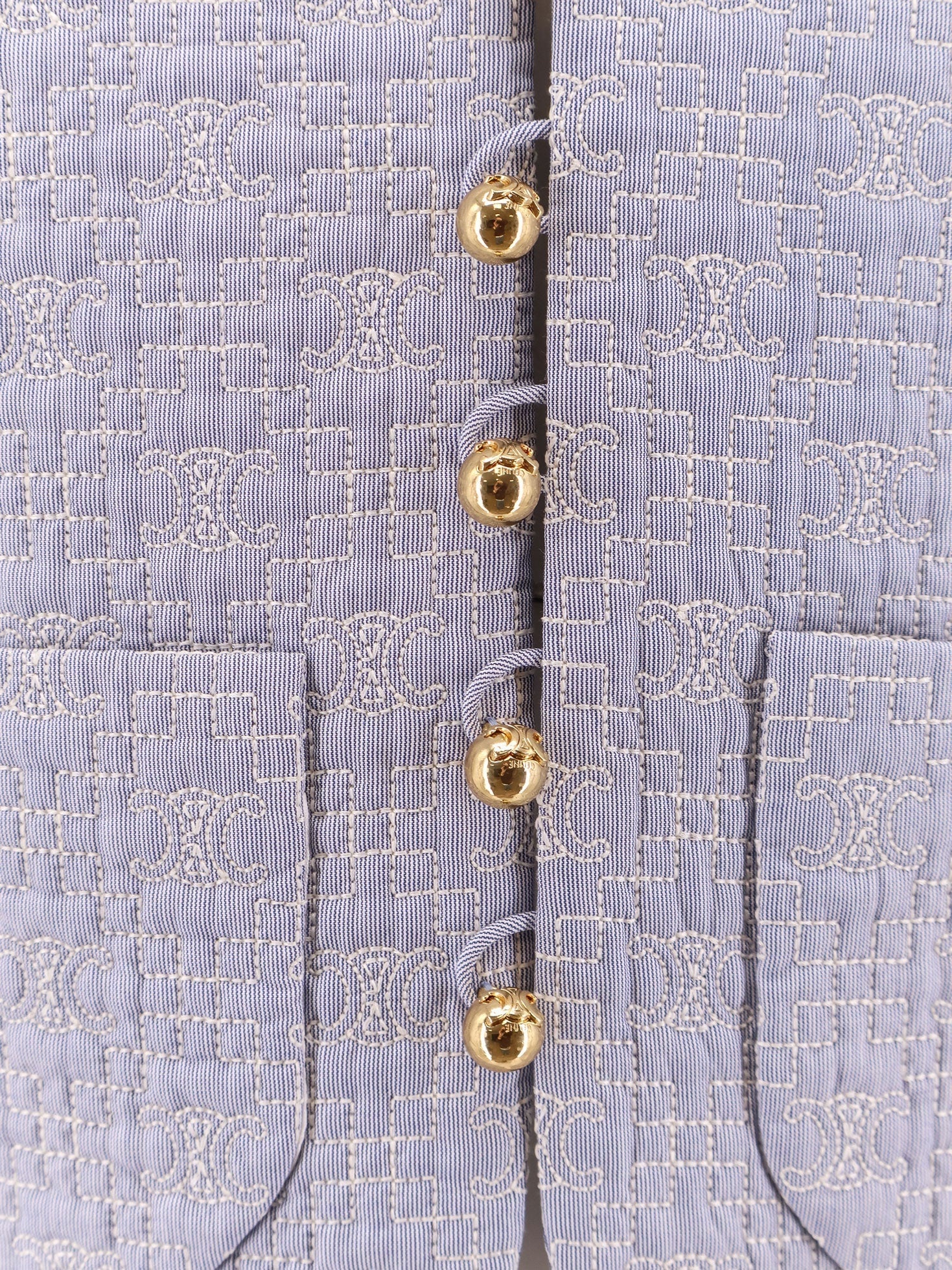 CELINE Celine Quilted Cotton Blazer With Triomphe Motif