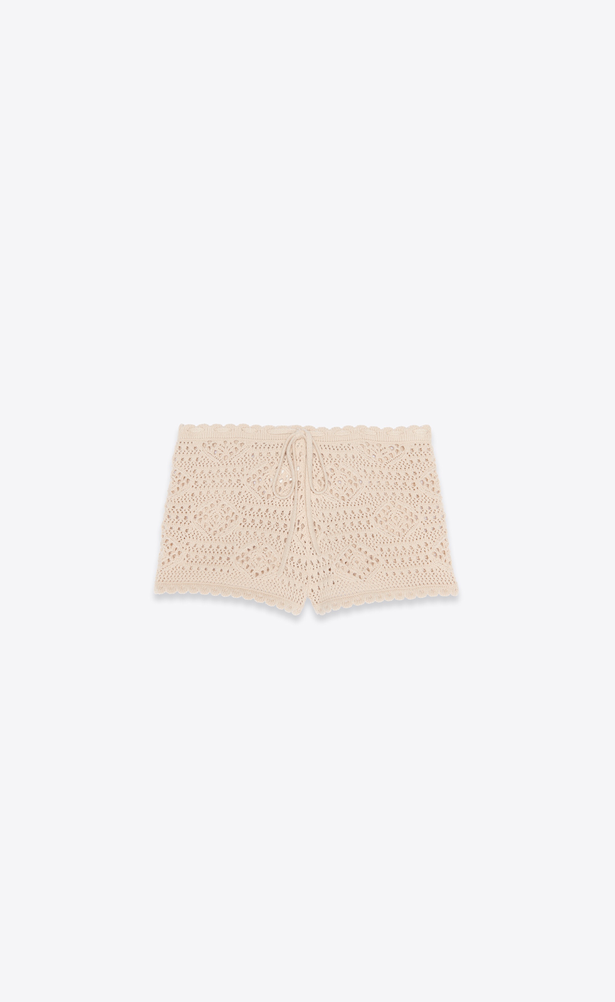 low-waisted crochet shorts in wool - 1