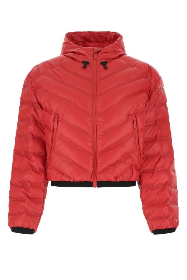 ジャケット PRADA Red Polyurethane Blend Padded Jacket Prada Prada Woman Red Polyurethane Blend Padded Jacket