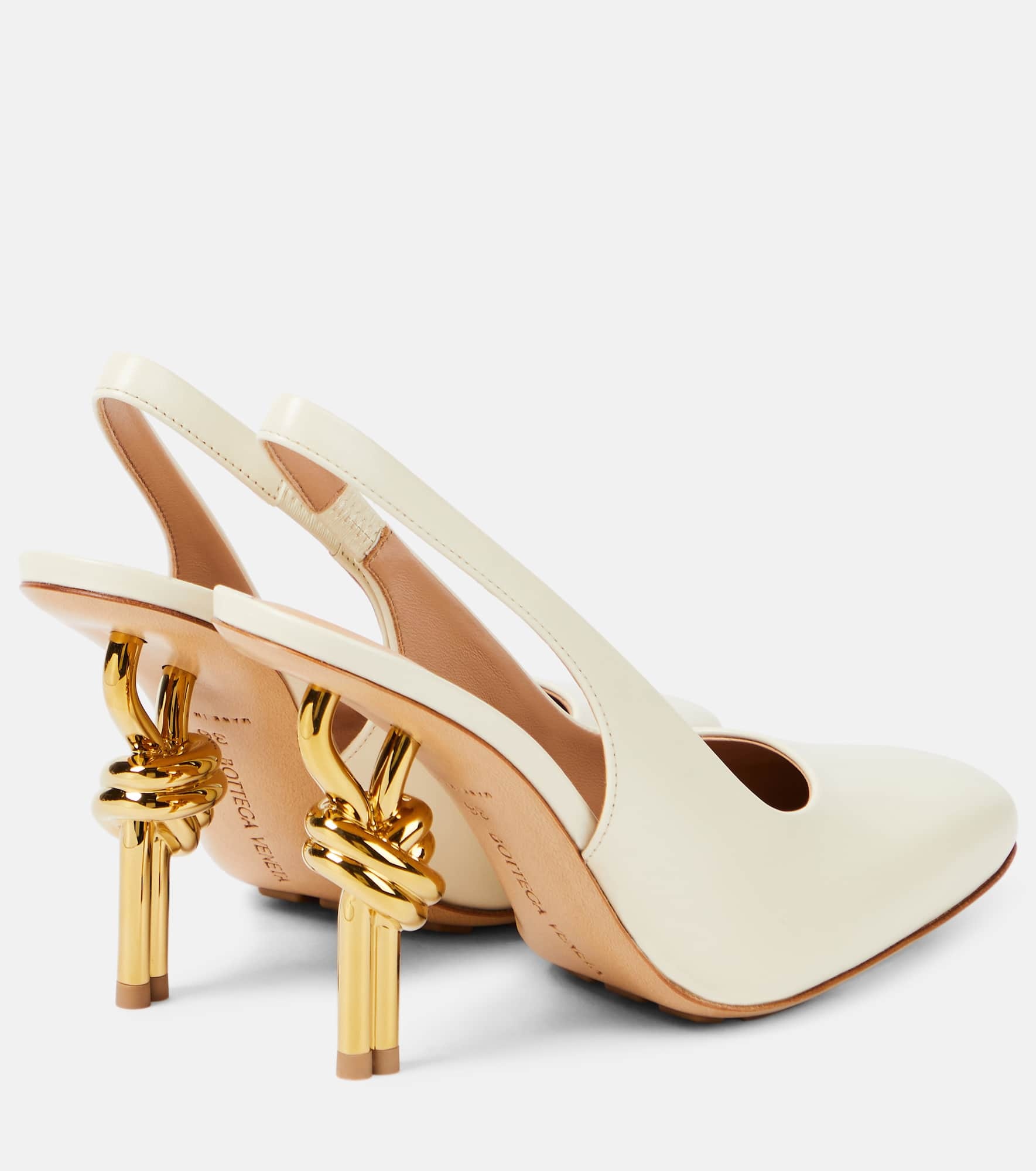 Knot leather slingback pumps - 3