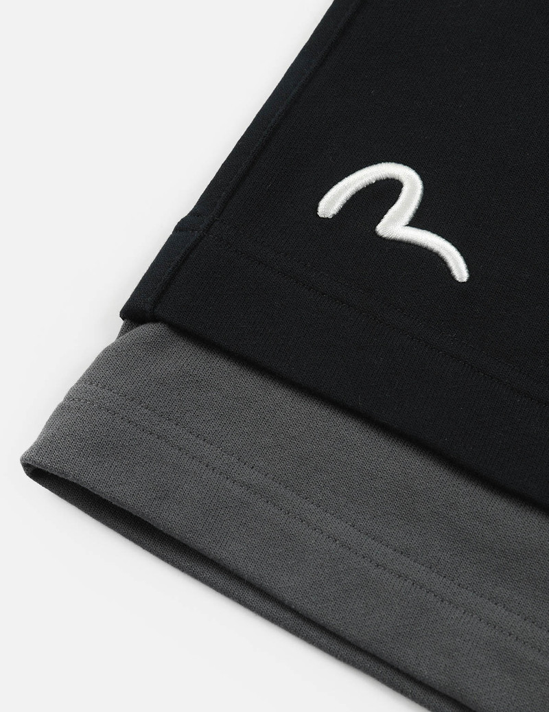 LOGO PRINT AND SEAGULL EMBROIDERY PATCHWORK SWEAT SHORTS 10